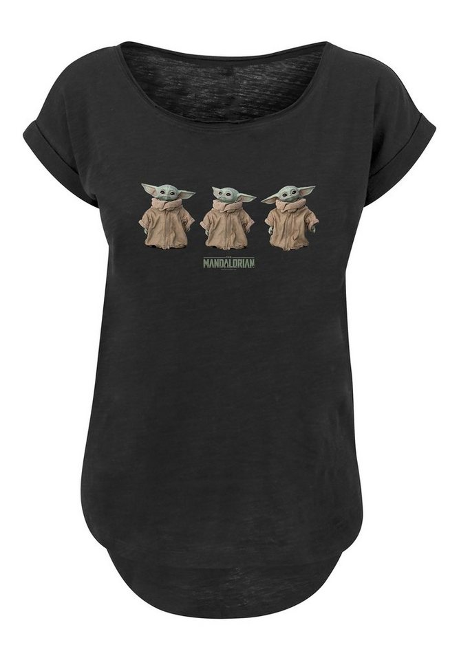F4NT4STIC T-Shirt Star Wars The Mandalorian Baby Yoda - Premium Fan Merch  Damen,Premium Merch,Lang,Longshirt,Bedruckt