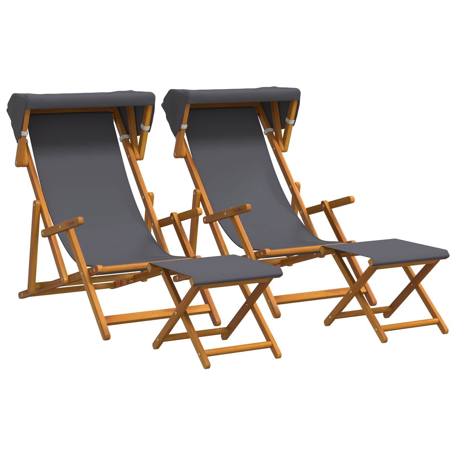 vidaXL Gartenlounge-Sessel 675 x 113 x 103 cm Liegestuhl 4 pcs 3 Position Massives Eukalyptus Hol