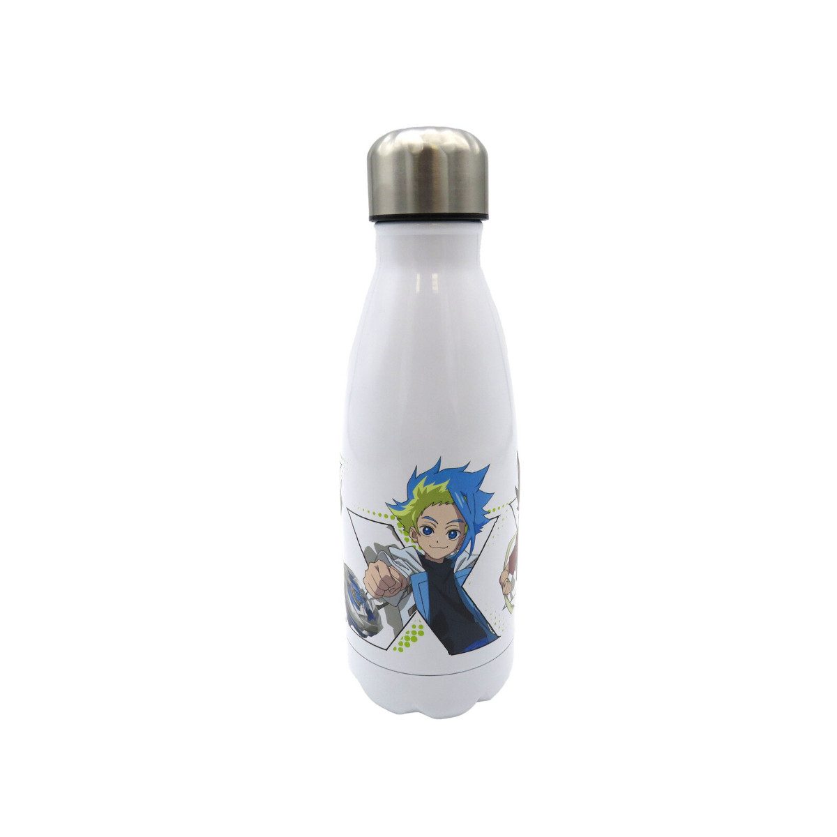 Beyblade Trinkflasche Edelstahl 550 ml Weiß Flasche Schule Sport Reise