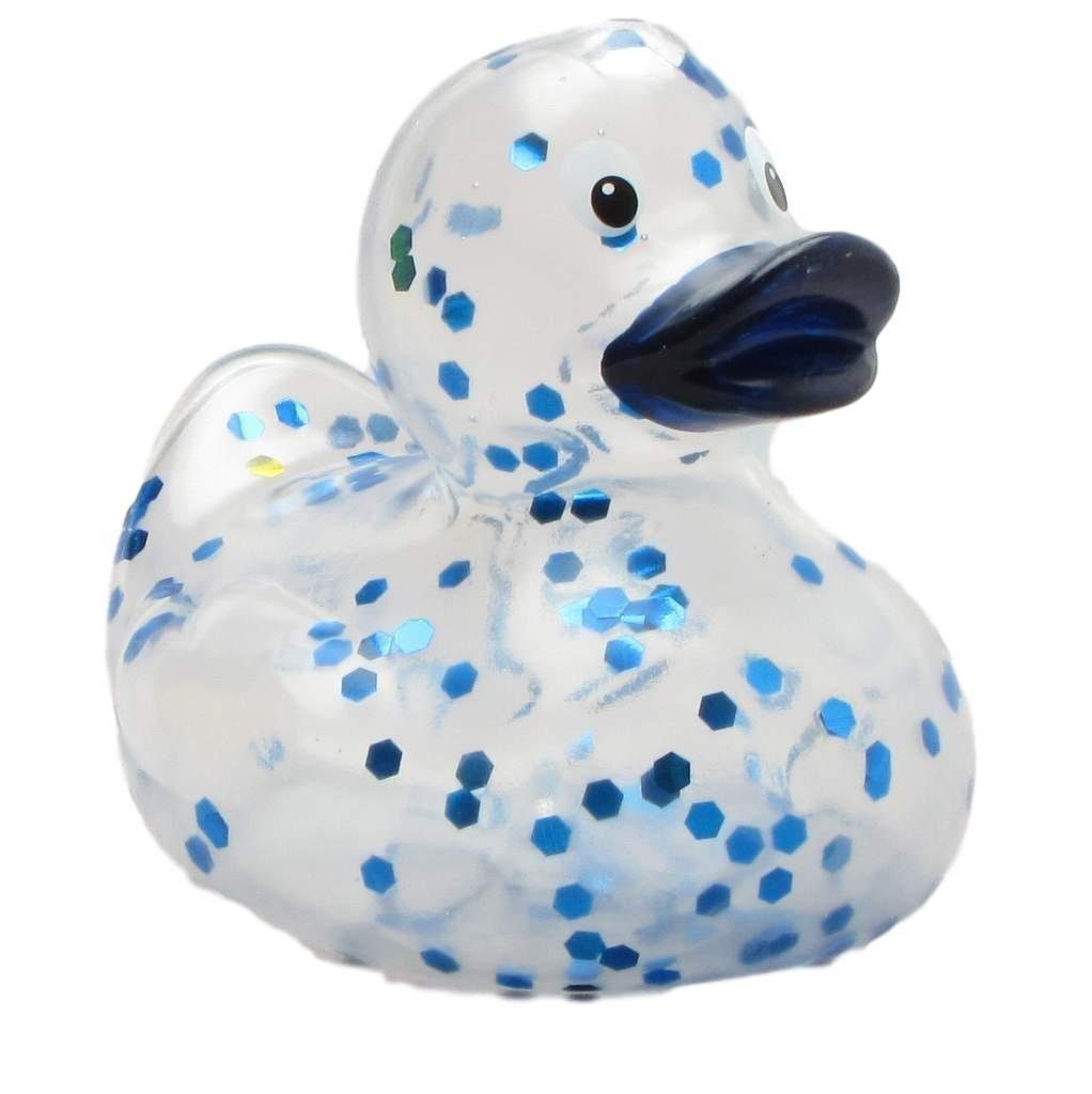 Glitzer Duckshop Badespielzeug - Badeente Quietscheente blau