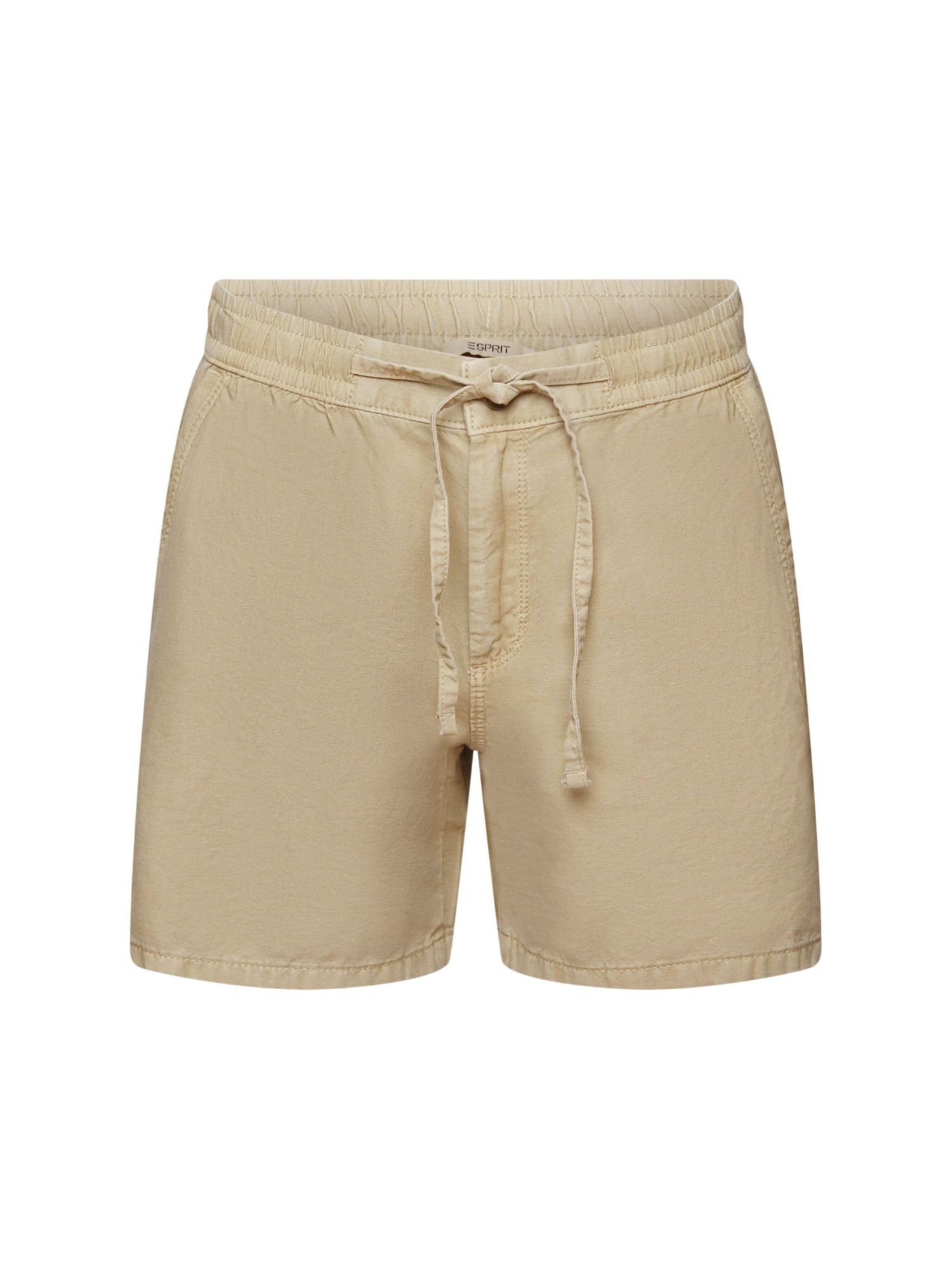 Esprit Shorts Twill-Shorts mit gesmokter Taille (1-tlg) DUSTY GREEN