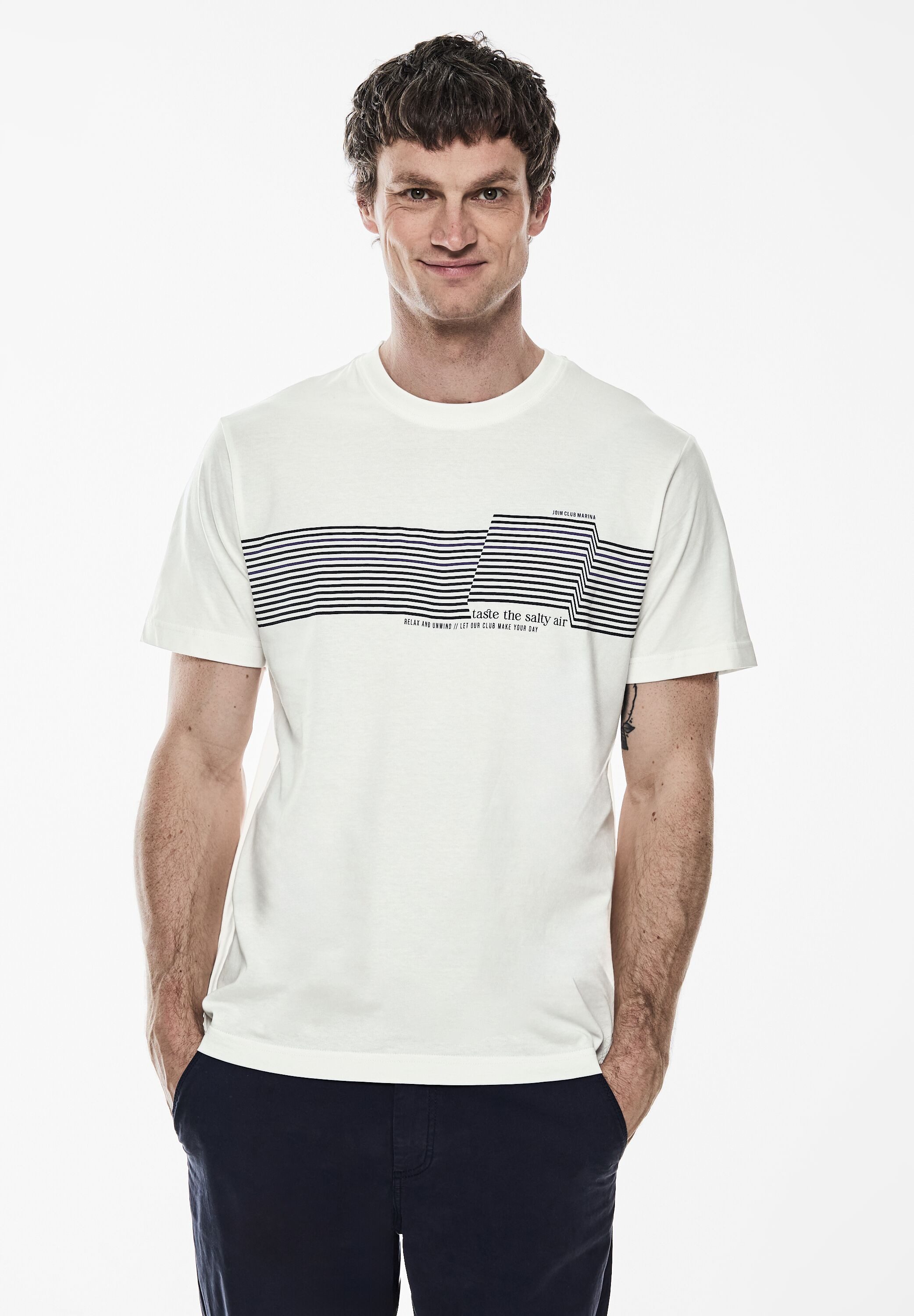 STREET ONE MEN Rundhalsshirt aus reiner Baumwolle günstig online kaufen