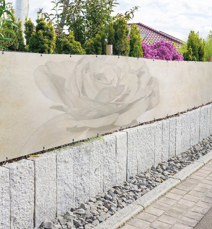 Thumbnail - MyMaxxi Sichtschutzzaunmatten Zaunbanner Blume Betonoptik Sichtschutz Garten Zaun, (Bambus grün)
