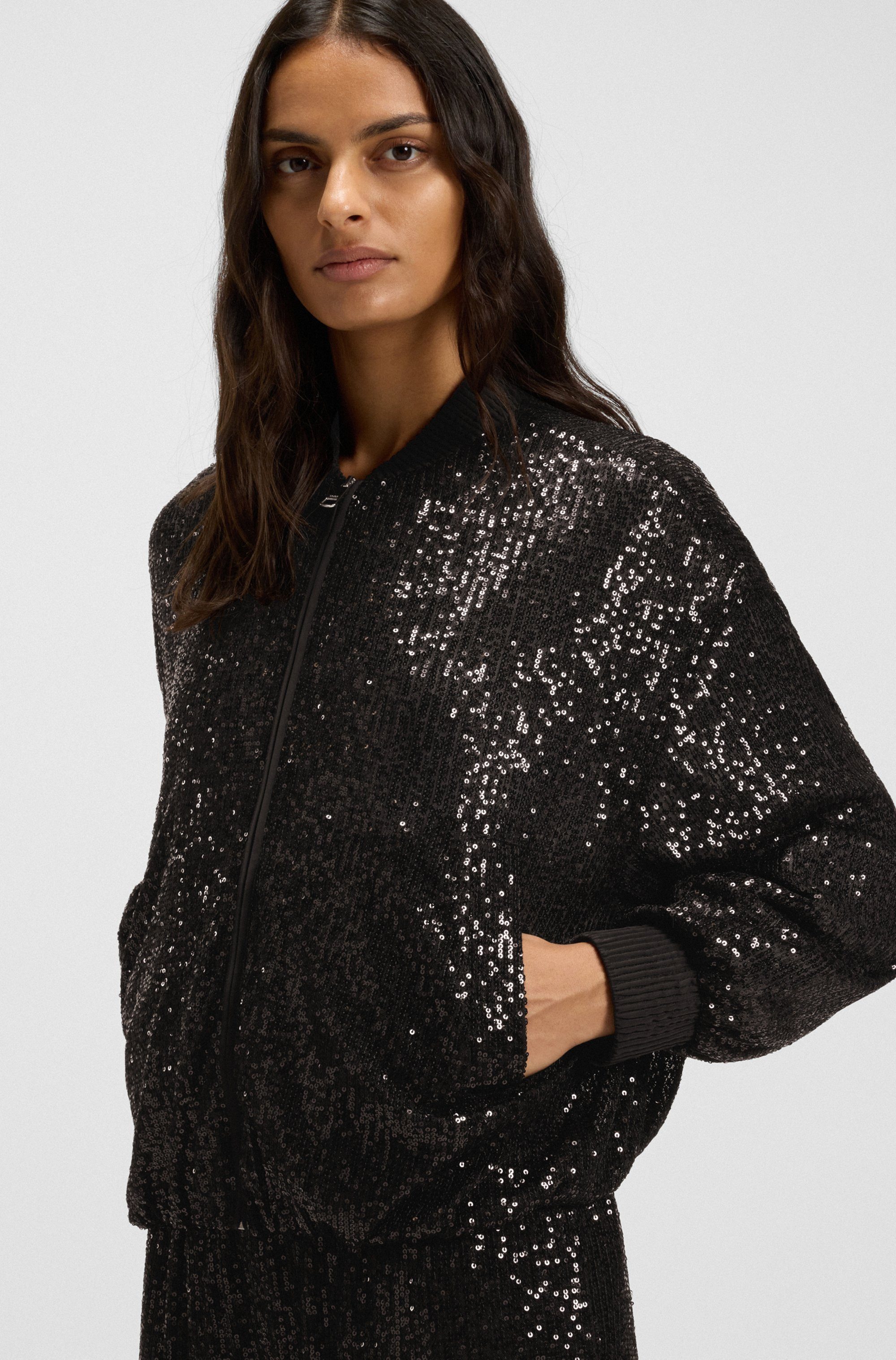 BOSS ORANGE Blouson Jilloi Premium Damenmode mit Paillettenbesatz, Relaxed günstig online kaufen