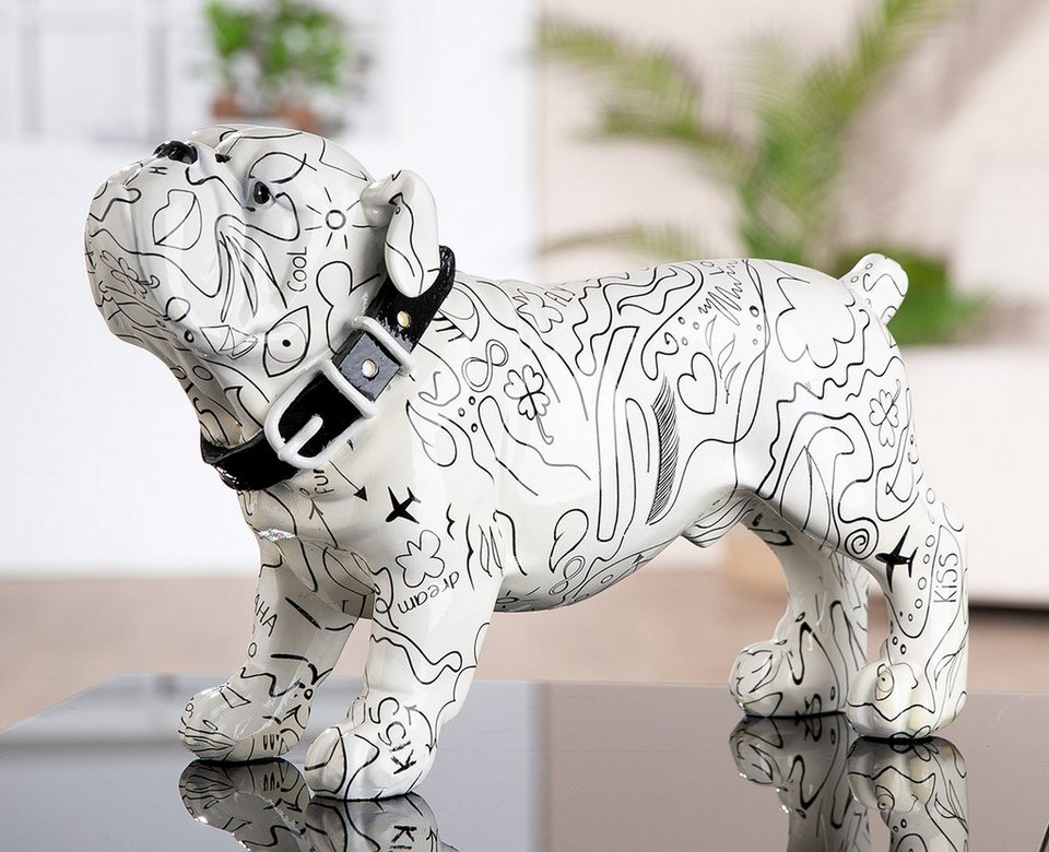 MF Tierfigur Leonardo Modern Art Bulldogge Dekofigur aus Kunstharz (1 St)