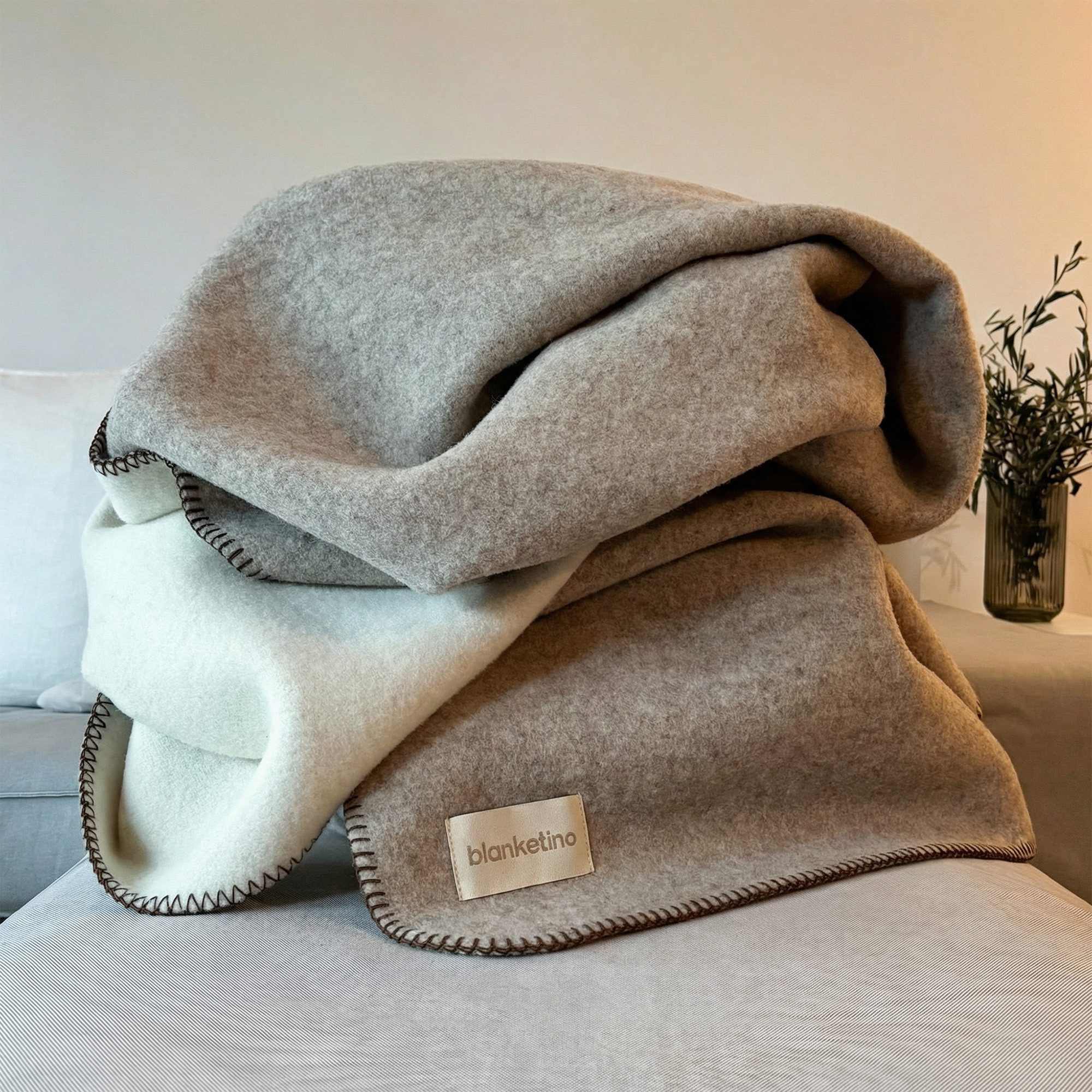 Wolldecke Wolldecke Merino 150x210 cm - 100% Schurwolle, blanketino, Bio Schafe aus Bayern