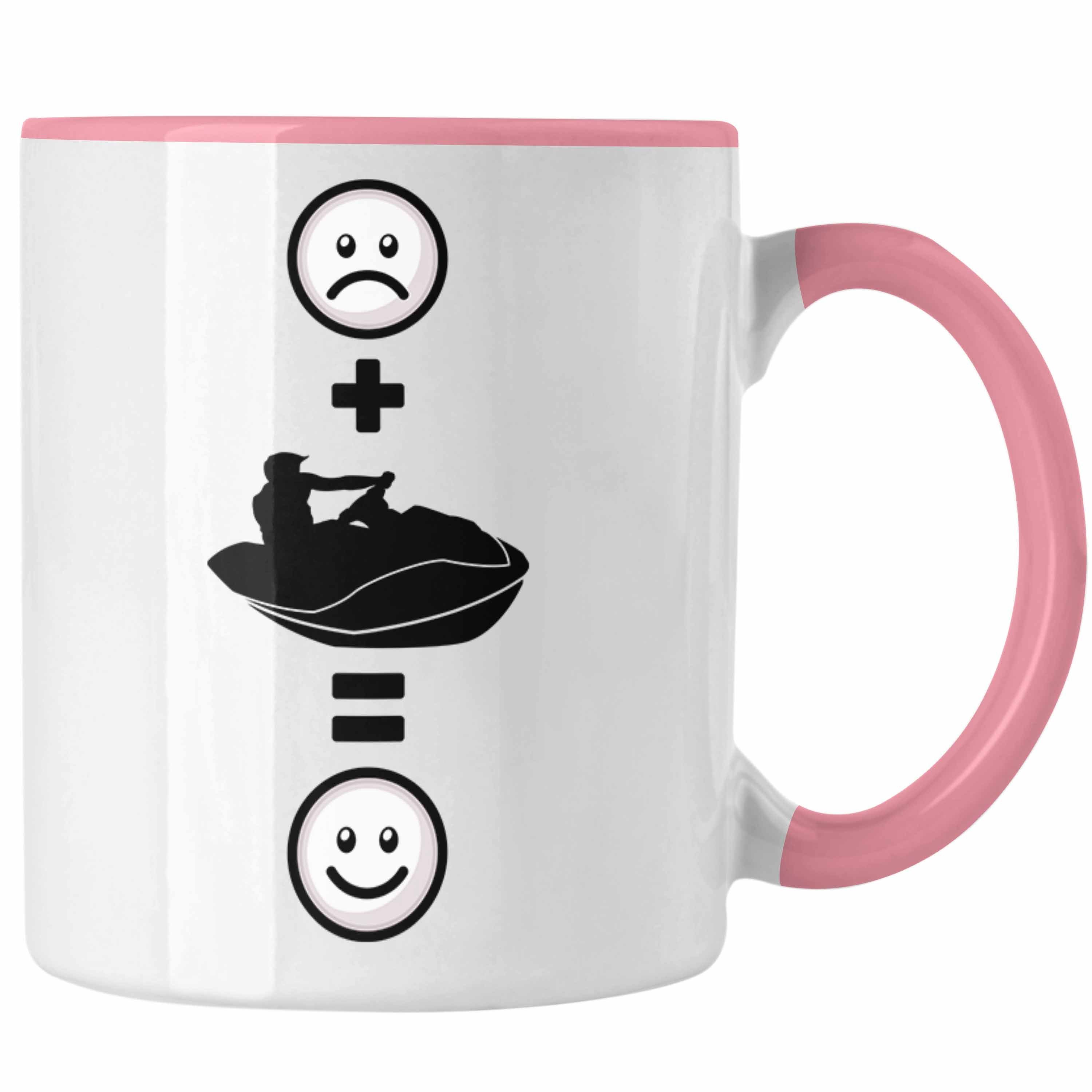 Trendation Tasse Jetski Tasse Geschenkidee für Jetski-Fahrer Geburtstag Lustiges Gesche Rosa