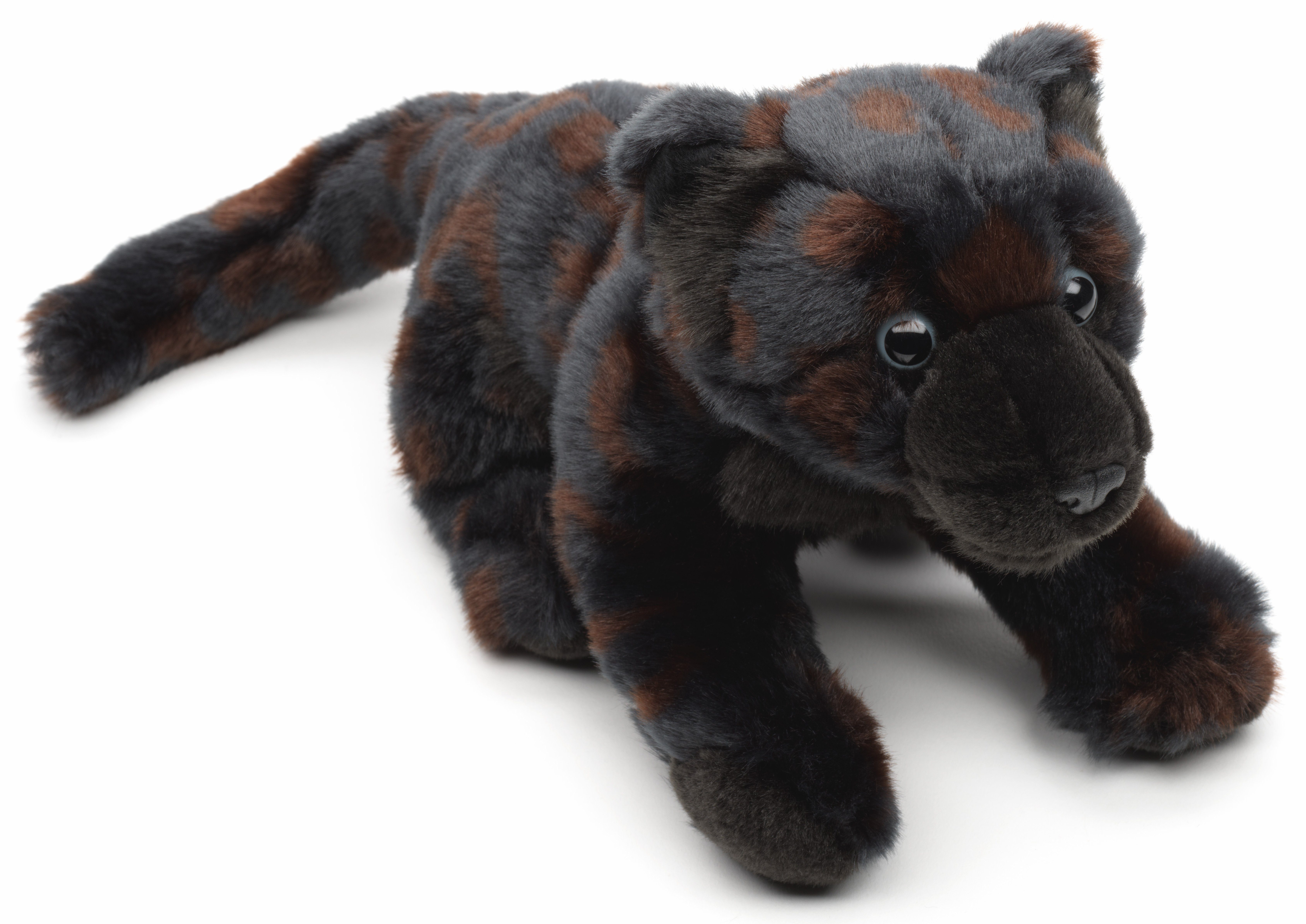 Uni-Toys Kuscheltier Schwarzer Panther, sitzend - 25 m (Länge) - Plüschtier, zu 100 % recyceltes Füllmaterial