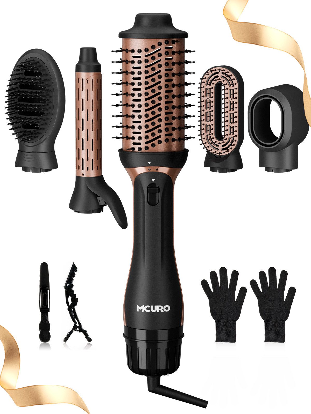 MCURO Warmluftbürste 5 in 1 Hairstyler, Föhnbürste zum Trocknen und Stylen in One Step, 1200W Leistung für schnelles Styling 3 Temperaturen,Keramik