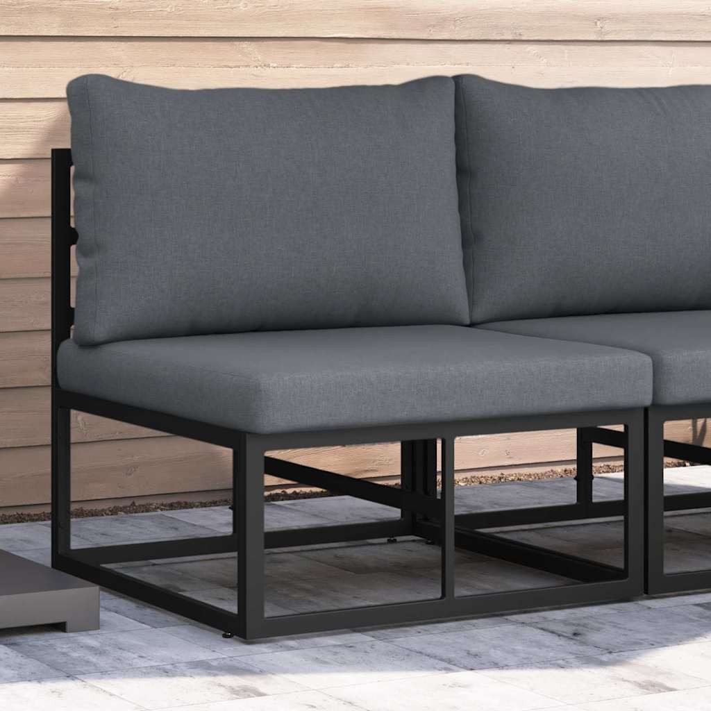 vidaXL Sofaelement Gartenmöbel Schwarz und Anthrazit 70 x 71,5 x 71 cm Metall (1 St)