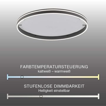 Paul Neuhaus Smarte LED-Leuchte LED Deckenleuchte rund Ø 79cm Q-Vito, Smart Home, CCT-Farbtemperaturwechsel, Dimmfunktion, Memoryfunktion, mit Leuchtmittel, CCT-Lichttemperaturwechsel, dimmbar Fernbedienung