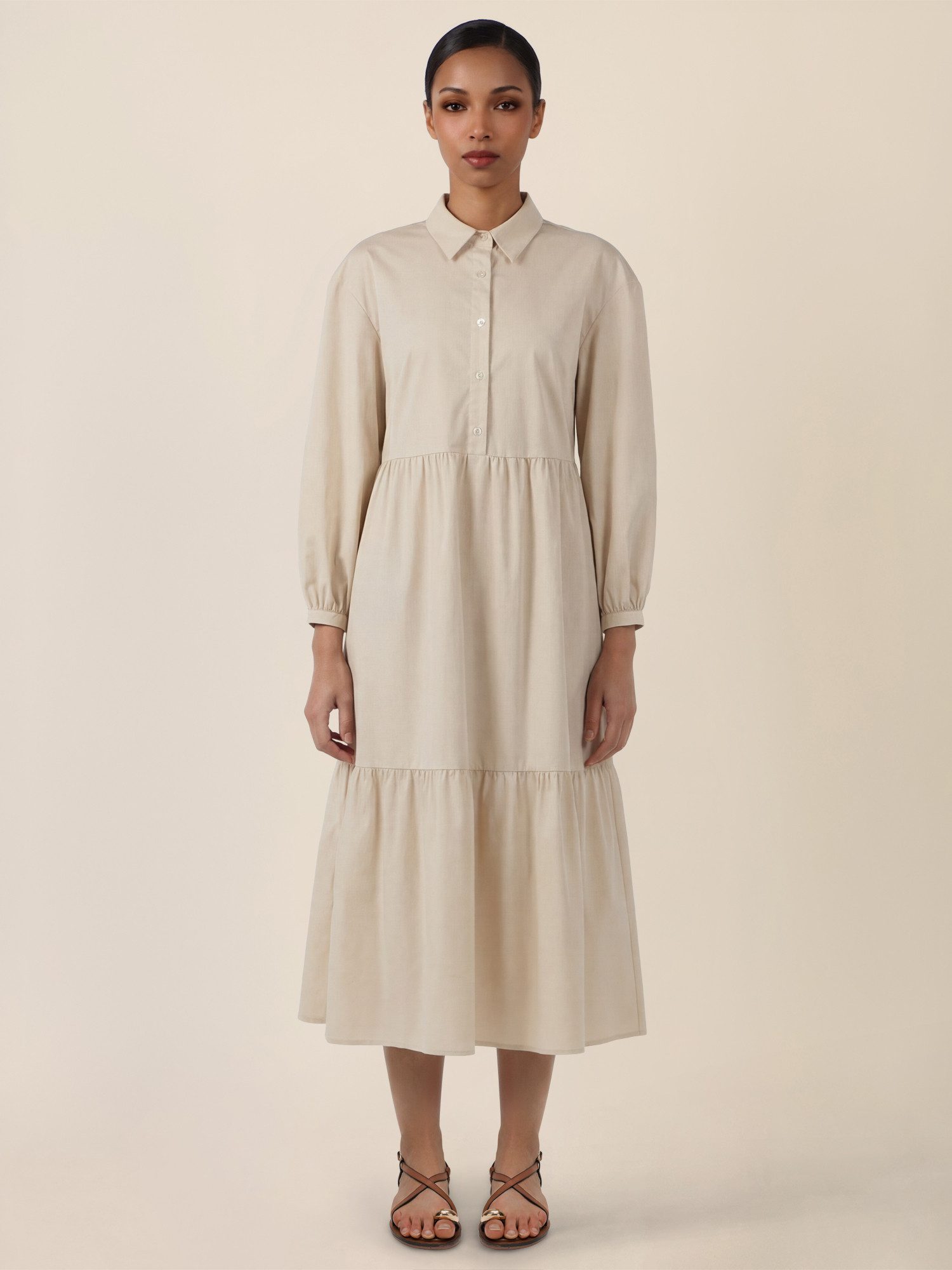 Apart Midikleid mit Hemdkragen