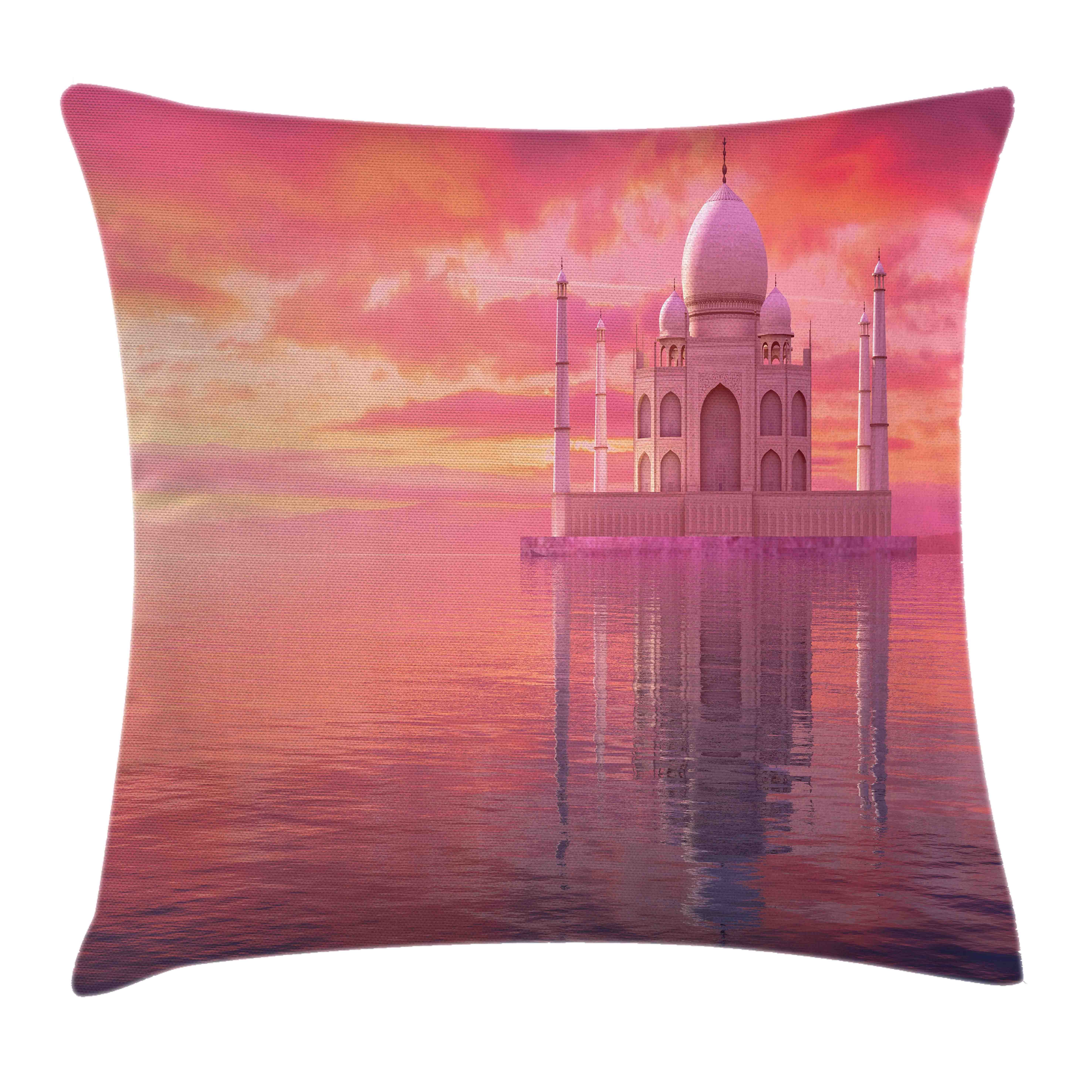 Reißverschluss Romantisches anzeigen Taj Kissenbezüge (1 Beidseitiger Klaren Farben Druck, Mahal Waschbar Kissenhülle Abakuhaus mit mit Farbfesten Reise Stück),