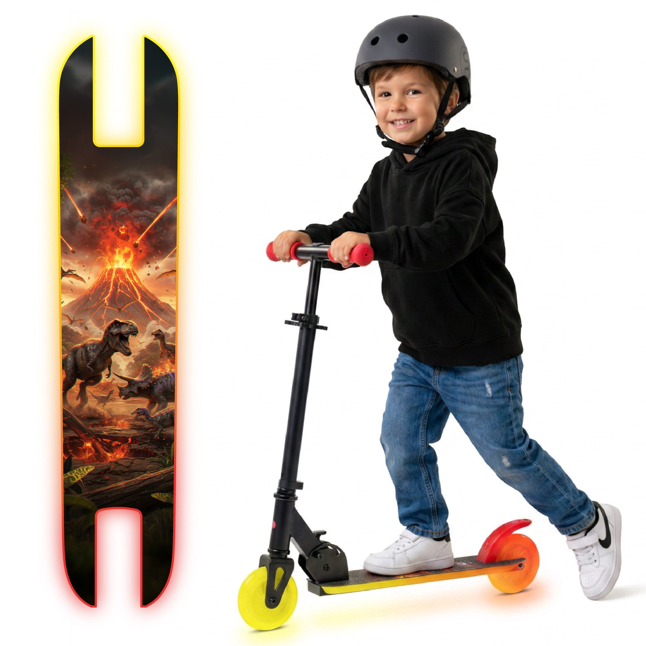 Sun Baby Scooter SUN BABY Lumi Ride 2-Rad Scooter LED 7 Farben - Schwarz