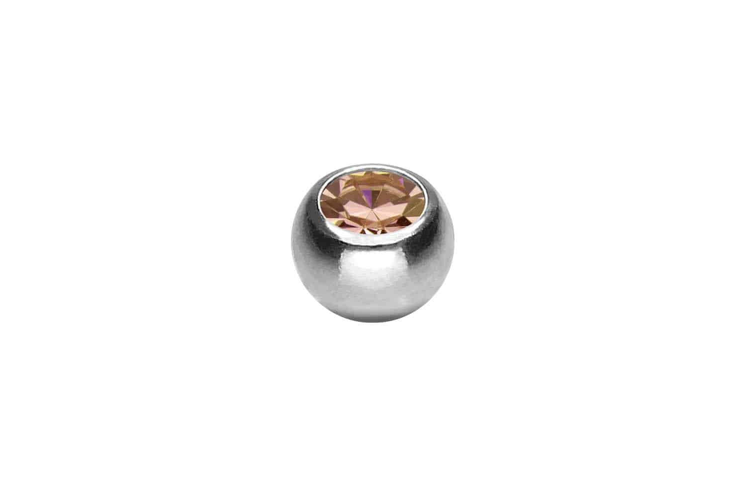 Piercing-Set Titan Schraubkugel KRISTALL
