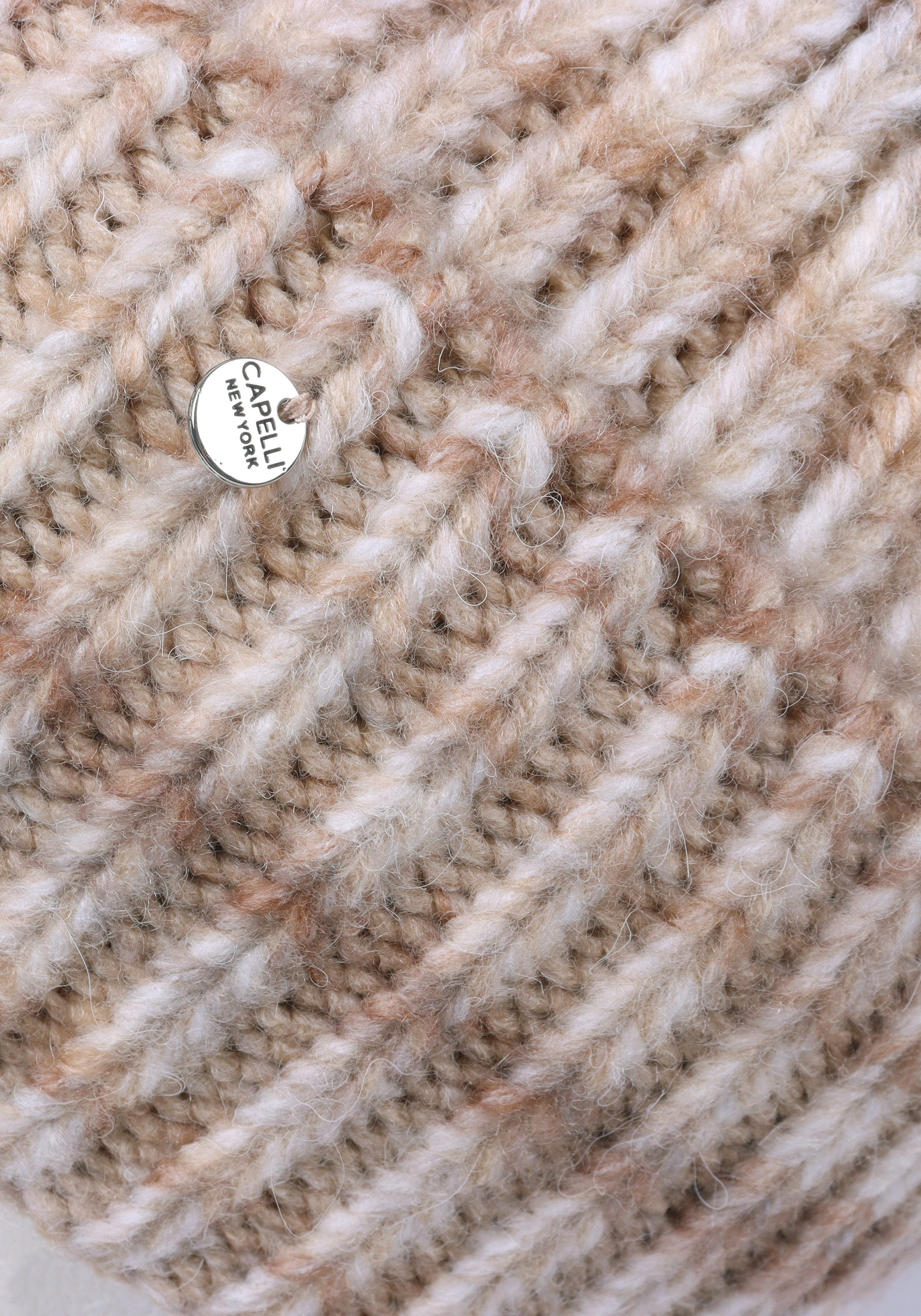Capelli New York Beanie (Packung) mit Farbverlauf, Rippstrick, Wollanteil, wärmend