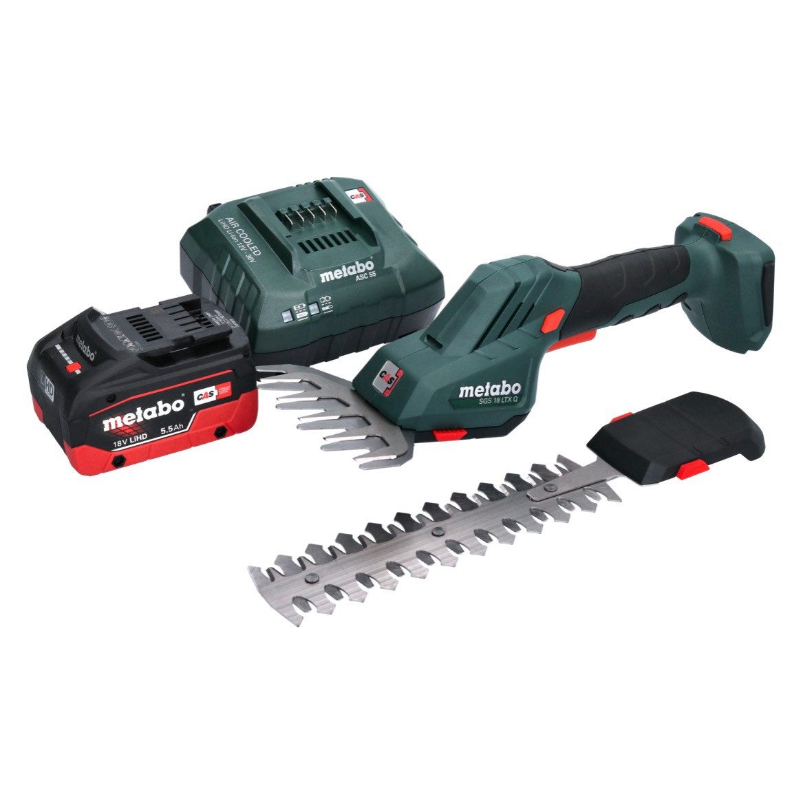 metabo Akku-Grasschere SGS 18 LTX Q Akku Gras und Strauchschere 18 V + 1x Akku 5,5 Ah + Lade