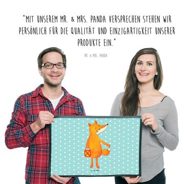 Fußmatte Fuchs Laterne - Türkis Pastell - Geschenk, Sankt Martin, Aufmuntern, Mr. & Mrs. Panda, Höhe: 0.5 mm