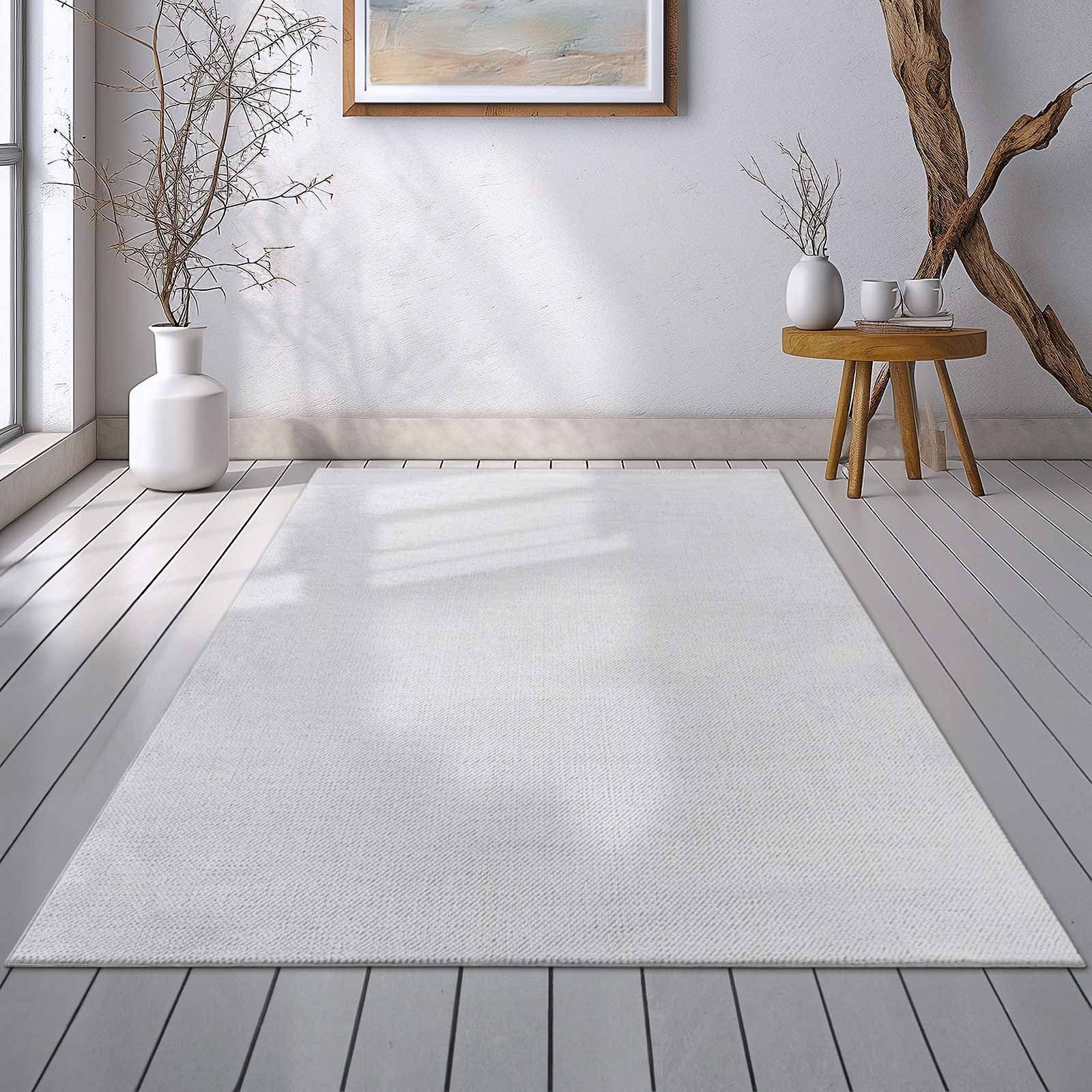 Teppich Teppich Tiber in Hasenfelloptik uni Bubbels, TaraCarpet, rechteckig, Höhe: 14 mm, Hasenfell Bubbles grau Wohnzimmer Schlafzimmer Esszimmer 080X150