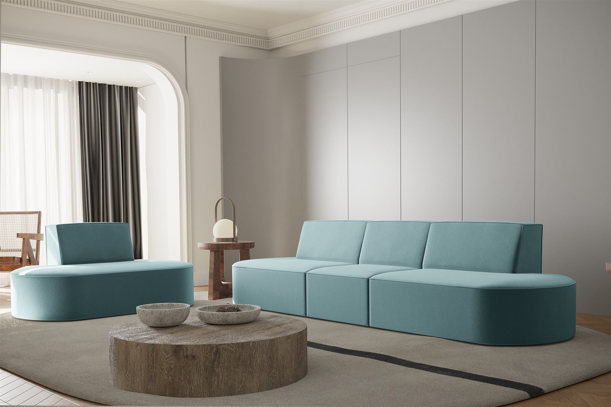 Sofa Sofa 3-Sitzer Stoff Möbel Designersofa Fun in MILOT