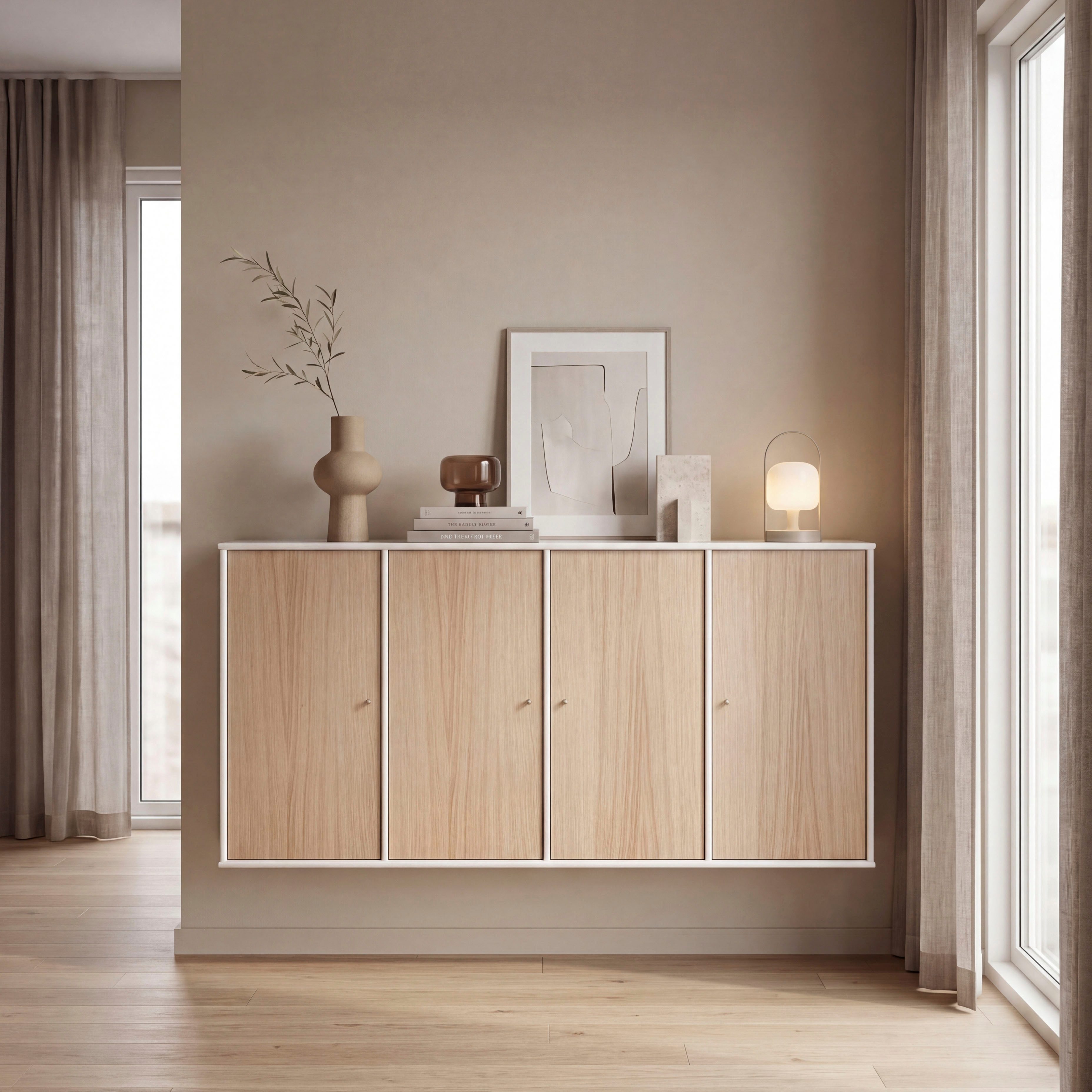 Hammel Furniture Sideboard Mistral Kubus, mit vier Türen, Wandmontage/stehend, Breite: 136 cm