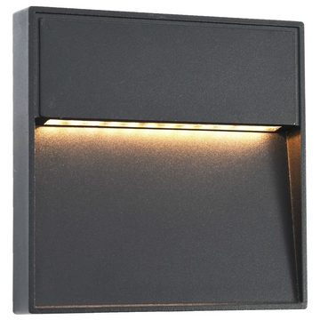 vidaXL Außen-Wandleuchte Außenwandleuchten 2 Stk. LED 3W Schwarz Quadratisch