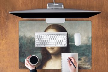 MuchoWow Gaming Mauspad Mona Lisa - Leonardo da Vinci - Gemälde (1-St), Büro für Tastatur und Maus, Mousepad Gaming, 90x60 cm, XXL, Großes
