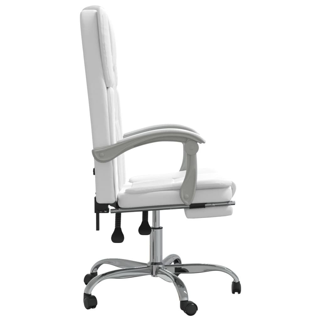 St) (1 Bürostuhl Bürostuhl | Kunstleder Weiß Liegefunktion vidaXL mit Weiß Weiß