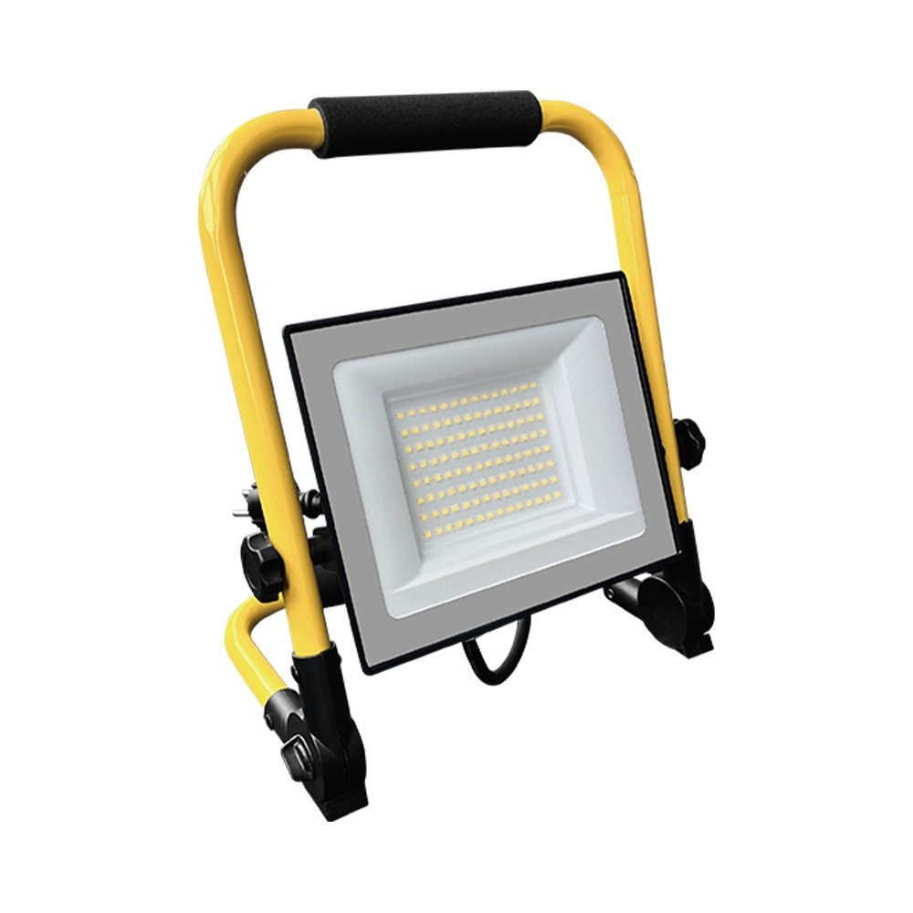 V-TAC LED Arbeitsleuchte, LED-Leuchtmittel fest verbaut, Neutralweiß, LED Baustellenstrahler Außenbereich Arbeitsleuchte gelb IP65 H 30 cm