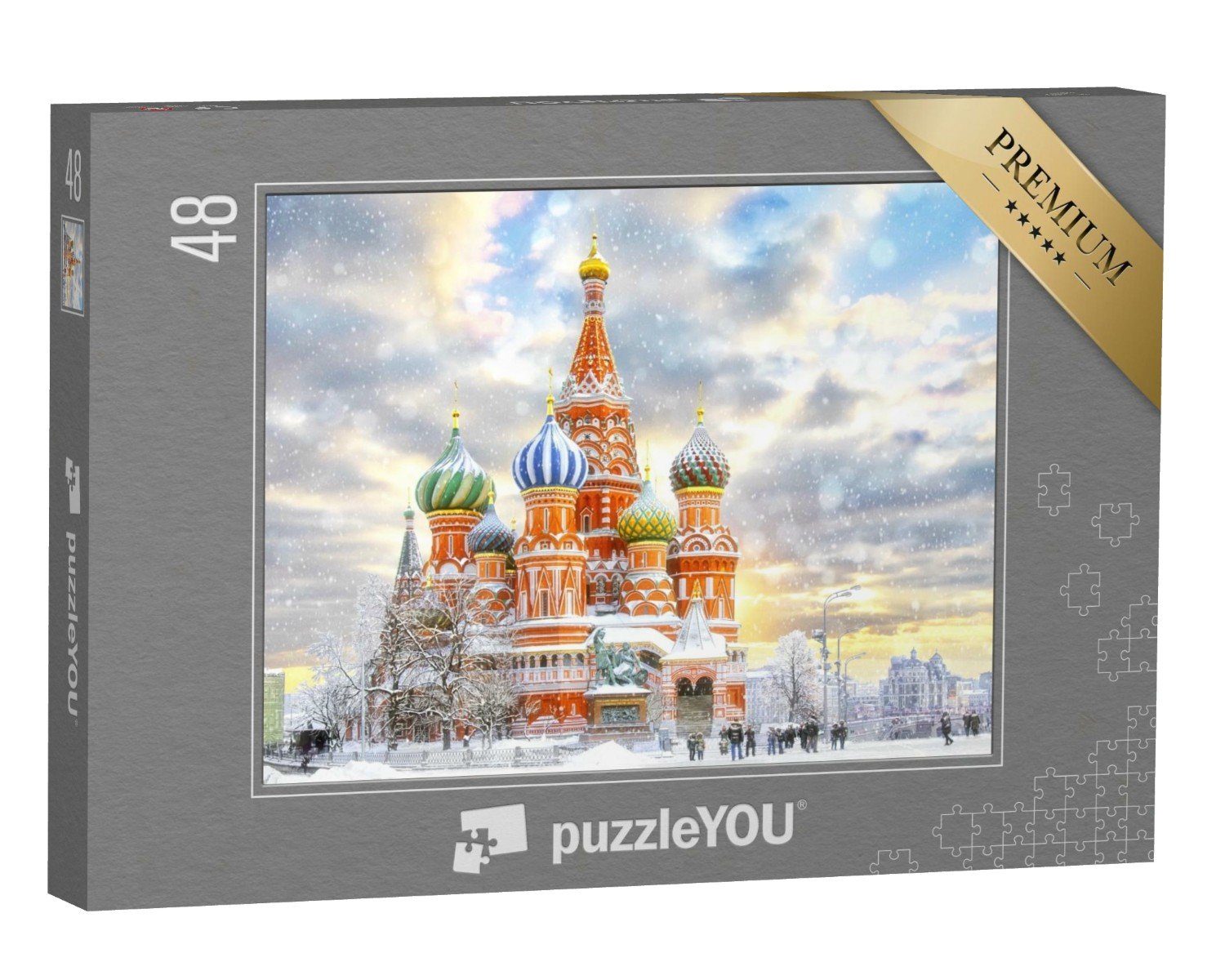 puzzleYOU Puzzle Roter Platz mit Basilius-Kathedrale, Russland, 48 Puzzleteile, puzzleYOU-Kollektionen Moskau