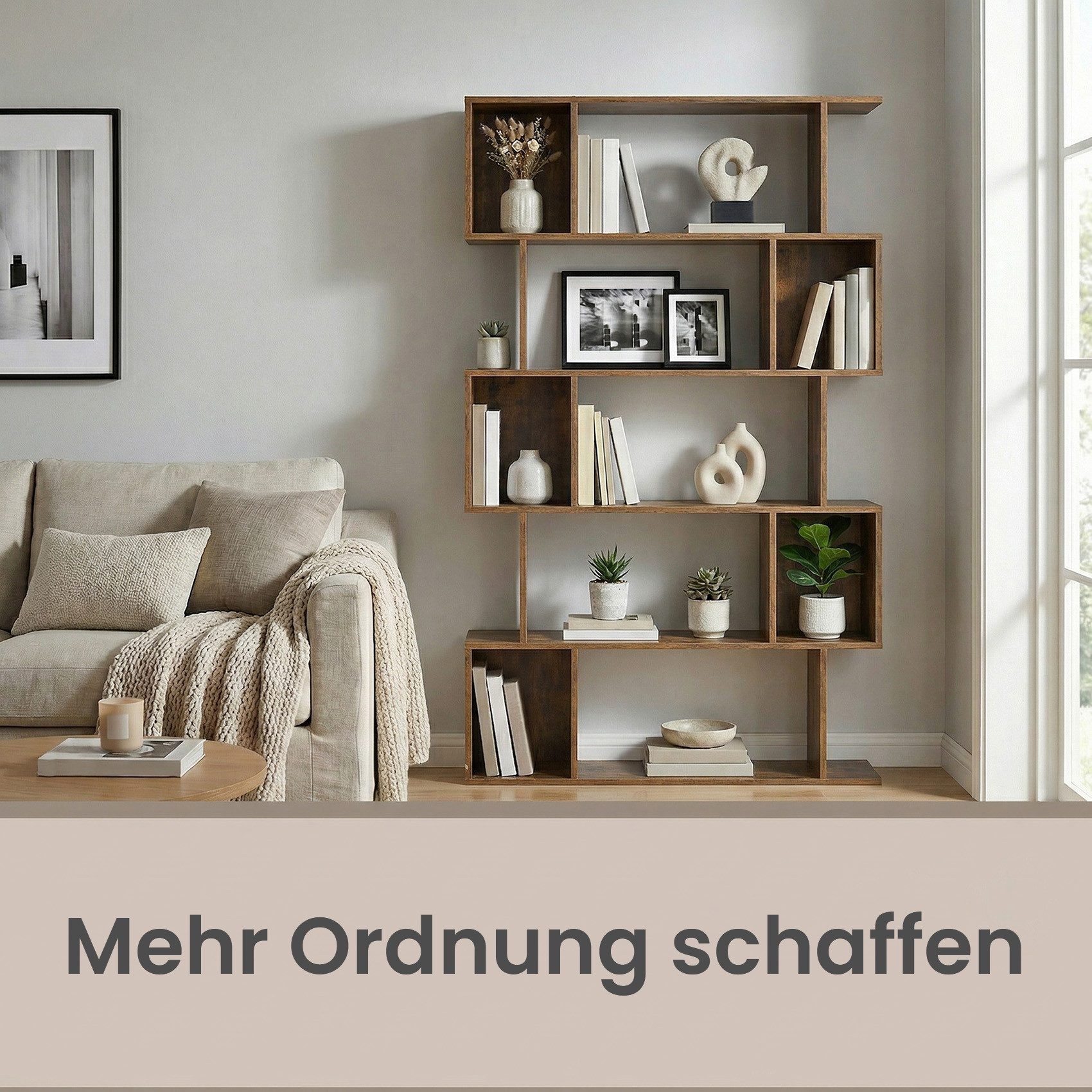 VASAGLE Bücherregal 2er Set Standregal mit 6 Ebenen, 1-tlg., 24 x 90 x 159 cm, Aufbewahrungsregal mit offenen Fächern – Bild 5 von 5