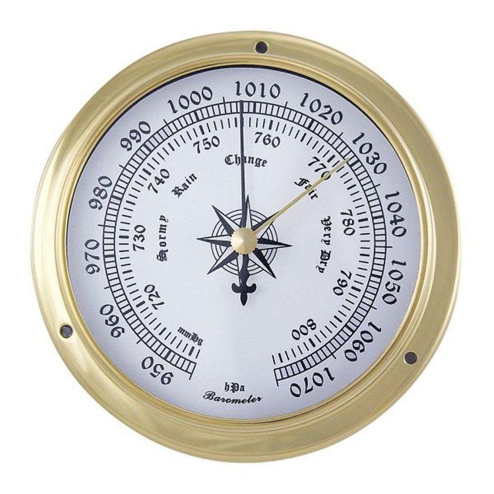 Linoows Dekoobjekt Barometer, Maritimes Schiffsbarometer Ø 12 cm, funktionsgetreue Dekoration