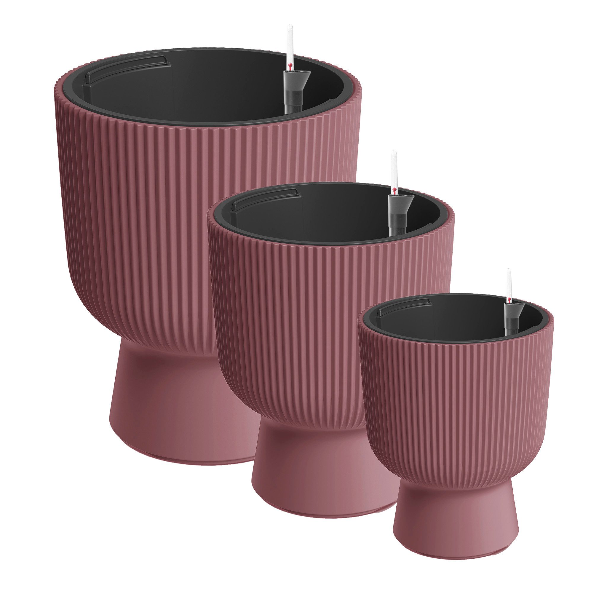 VidaAtHome.de Blumentopf Design-Pflanzgefäße-Set ALVY (3er Set) mit Bewässerungseinsatz