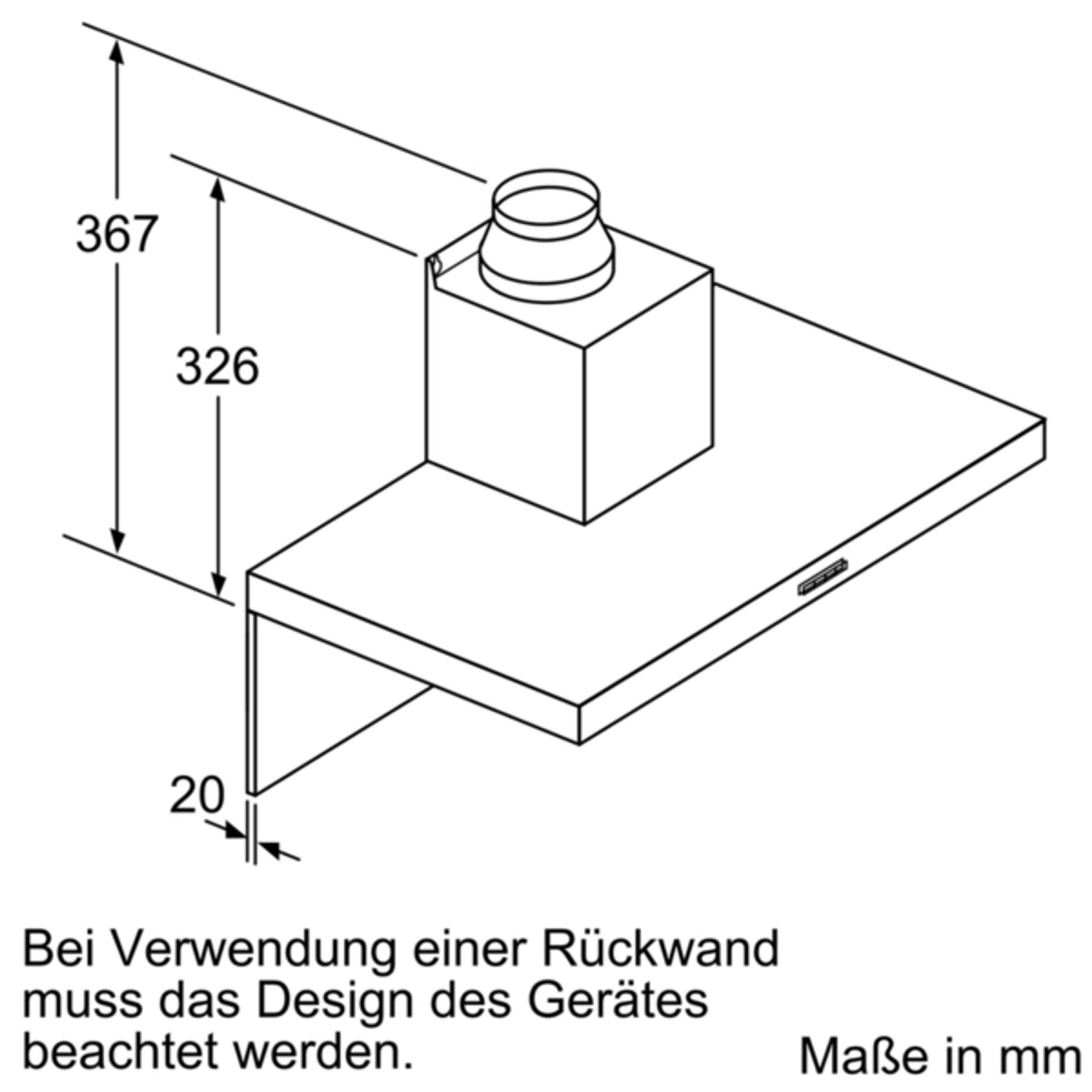 NEFF Wandhaube D64BBC0N0 Serie N 30 D64BBC0N0, 60 cm, Abluft, Umluft, Design-Haube 'Box', Edelstahl