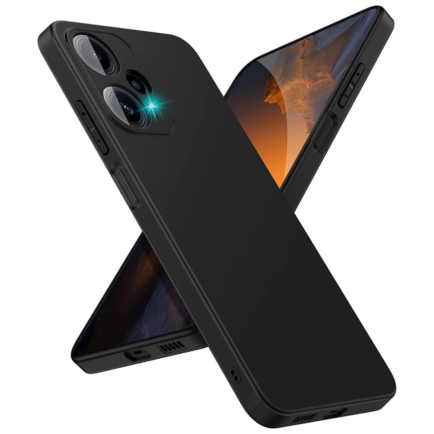 CoolGadget Handyhülle Black Series Handy Hülle für Xiaomi Poco F5 6,67 Zoll, Edle Silikon Schlicht Robust Schutzhülle für Poco F5 5G Hülle