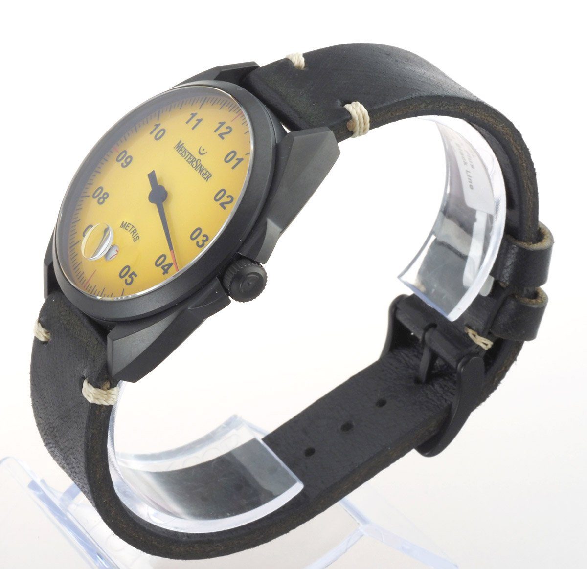 Meistersinger Automatikuhr ME905BL Made 38 Line Einzeiger Herren Automatik, Swiss Black Uhr Uhr Metris mm