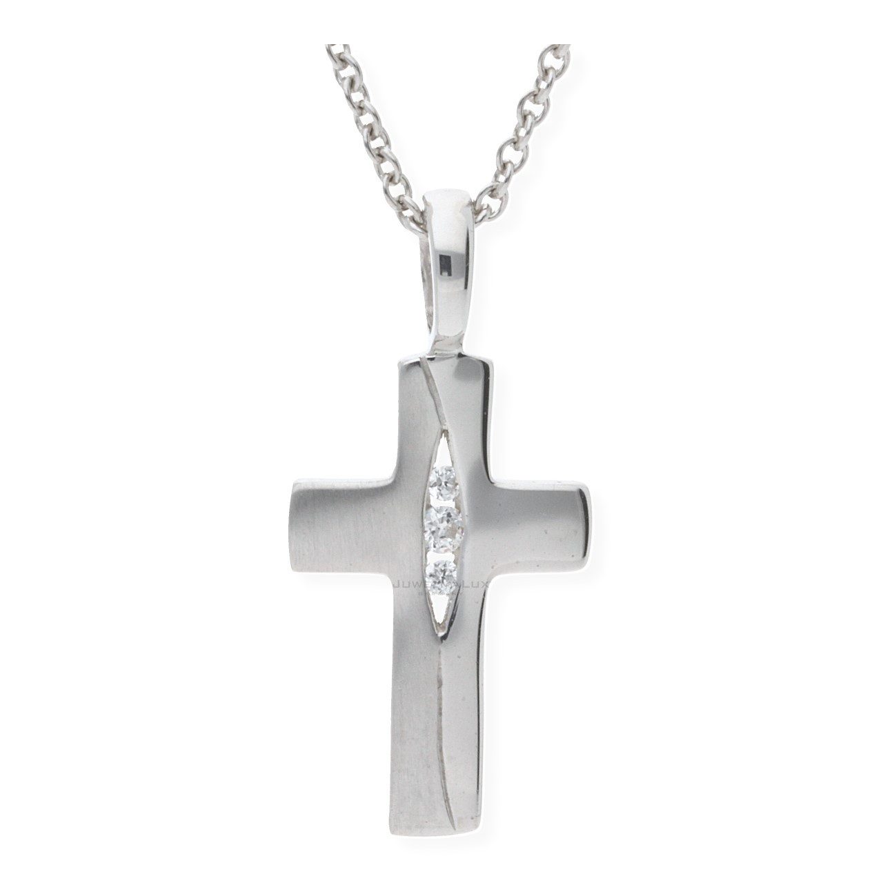 Kreuzanhänger JuwelmaLux Anhänger 925 Sterling Silber Kreuz Zirkonia JL20-02-0158
