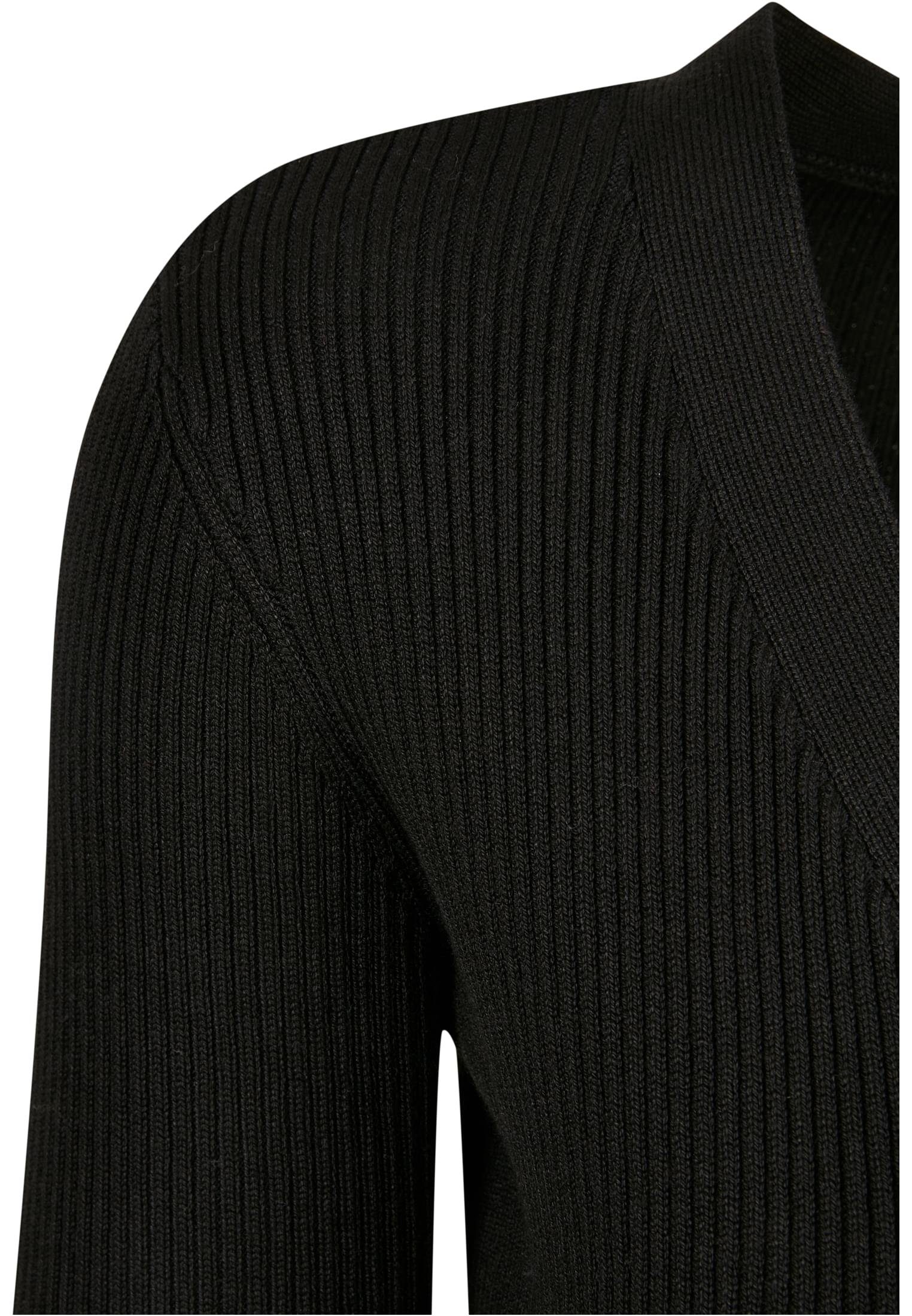 (1-tlg) Cardigan URBAN Knit Ladies Wrapped Cardigan CLASSICS black Rib Damen