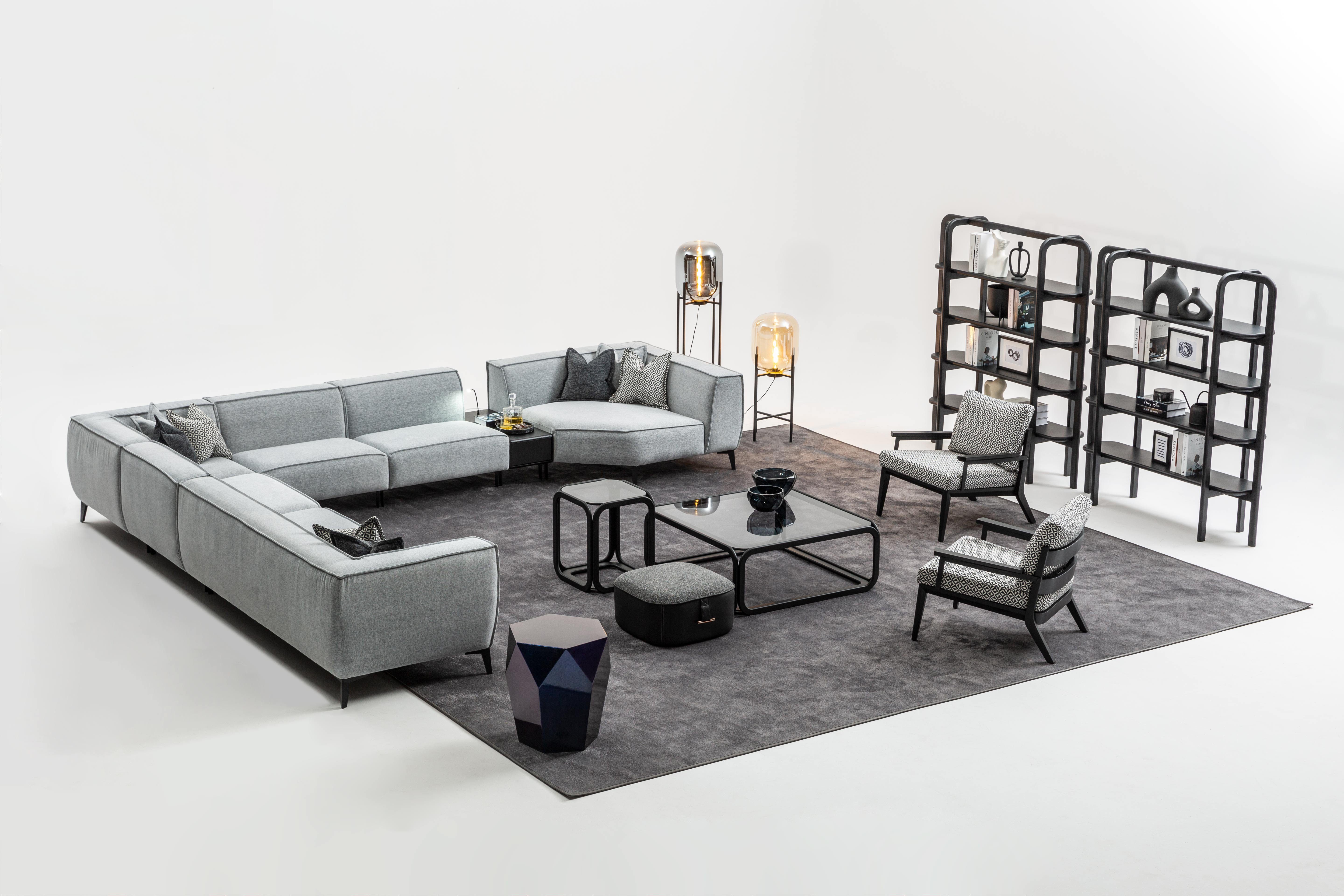 Ecksofa Polster U-Form Couch JVmoebel Ecksofa Stil, Europe Wohnzimmer in Möbel Made Modern