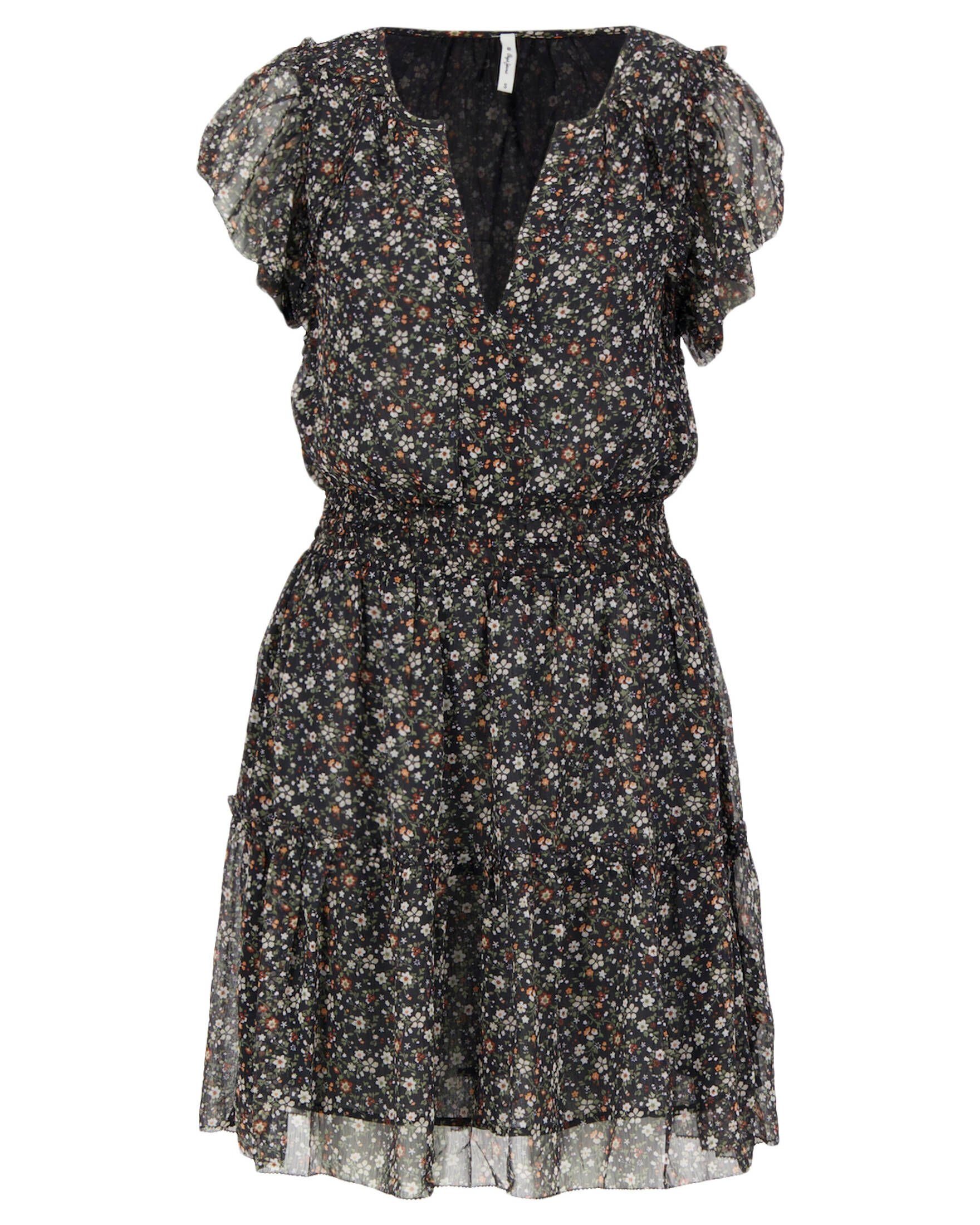 Pepe Jeans Sommerkleid Damen Chiffonkleid AIKO (1-tlg), Normale Passform  mit elastischem Bund