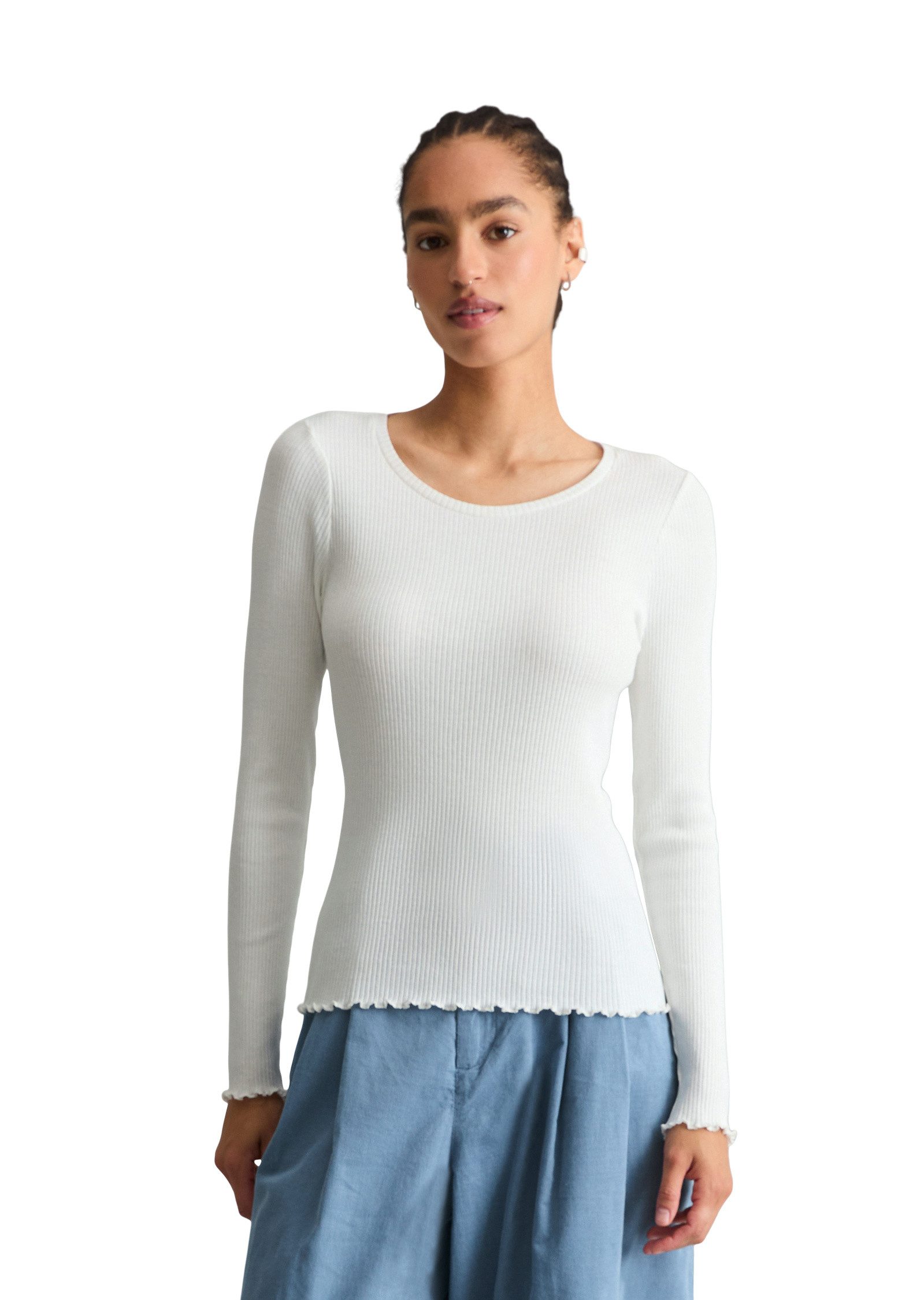Marc O'Polo DENIM Langarmshirt aus Organic-Cotton-Stretch