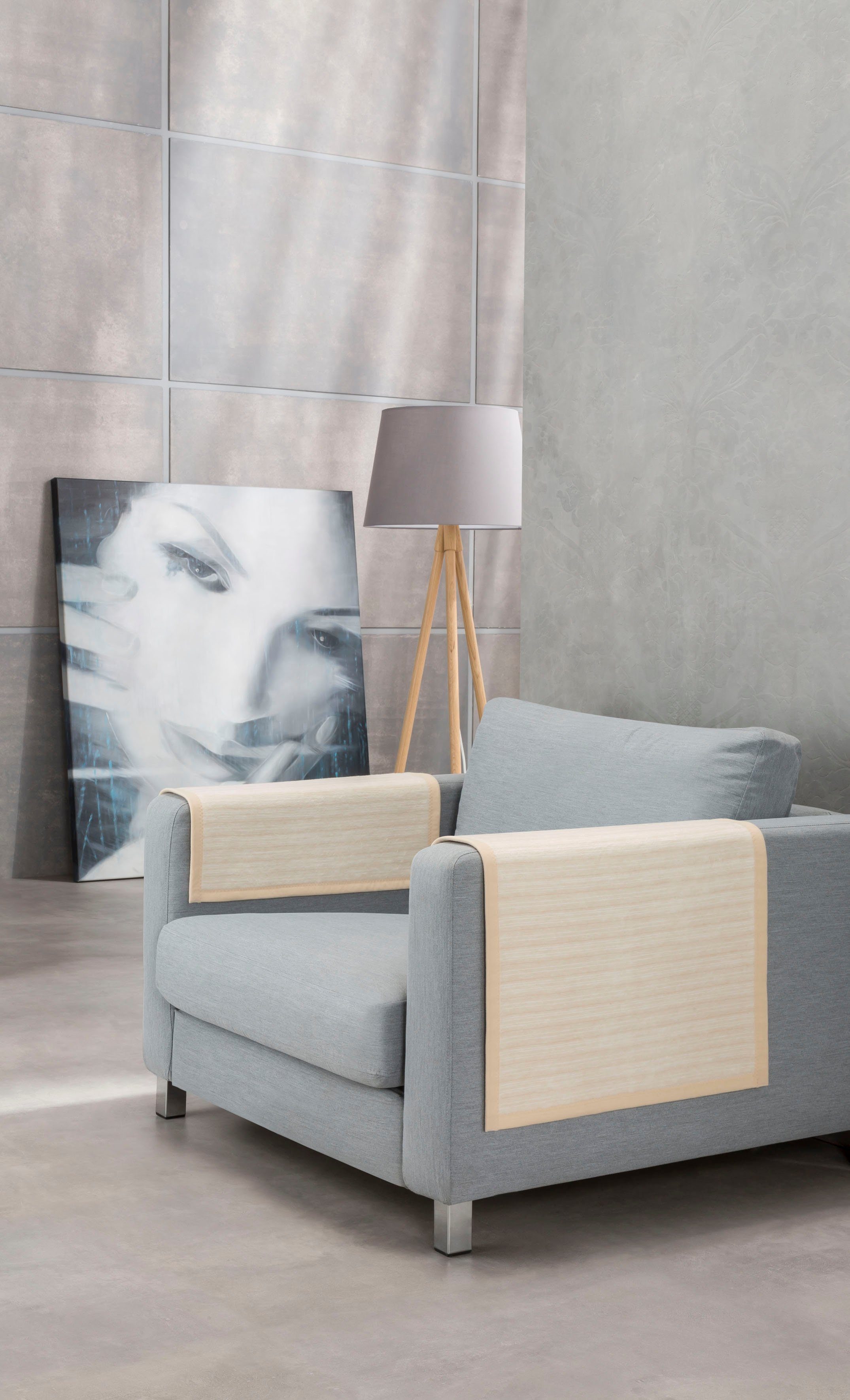 IBENA Armlehnenschoner Fano, mit modernen Streifen (2 Stück)