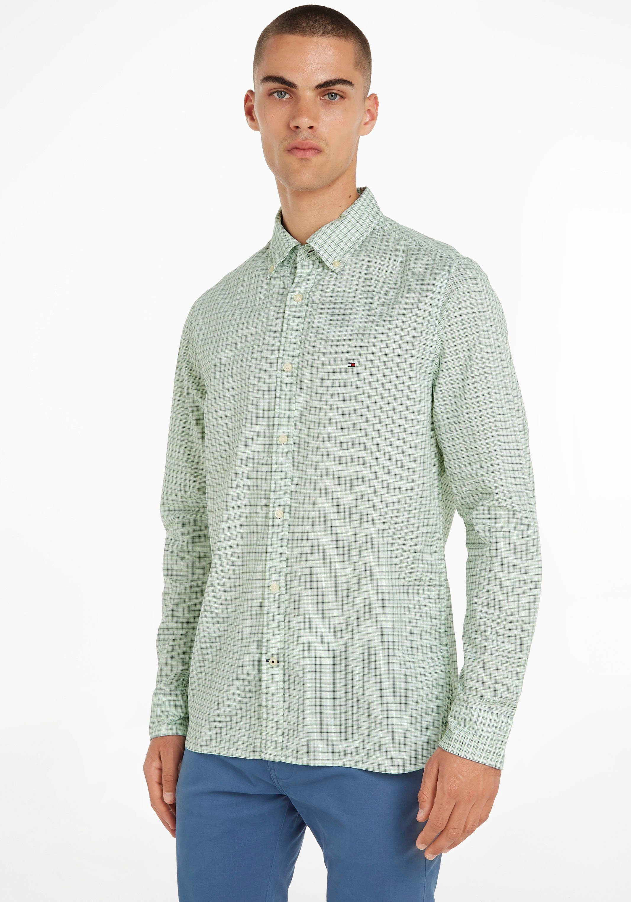 Tommy Hilfiger Langarmhemd NATURAL SOFT GRID CHK SF SHIRT in karierter Optik