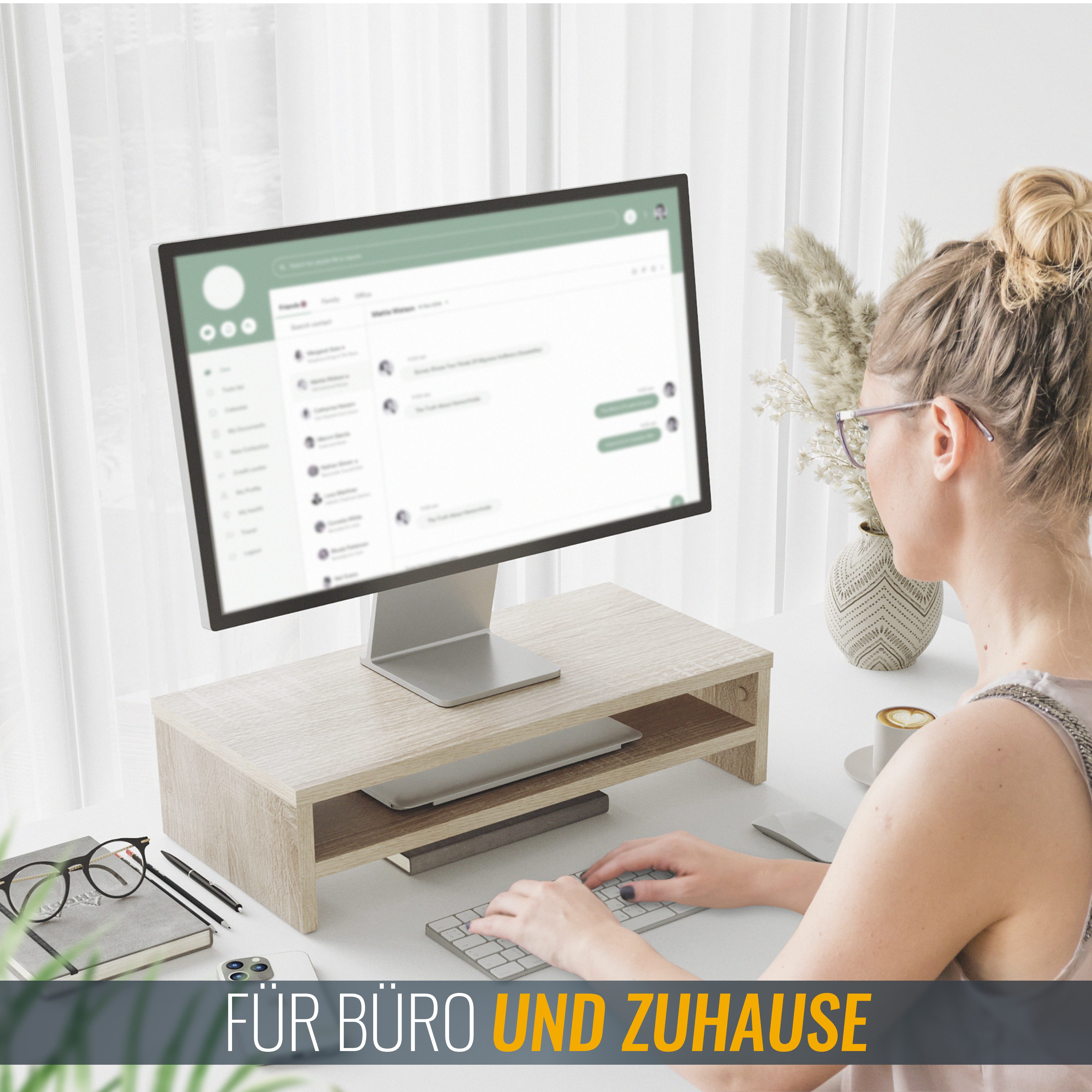RICOO Schreibtischaufsatz FS0114-ES, (1-St), Monitorständer Schreibtisch günstig online kaufen