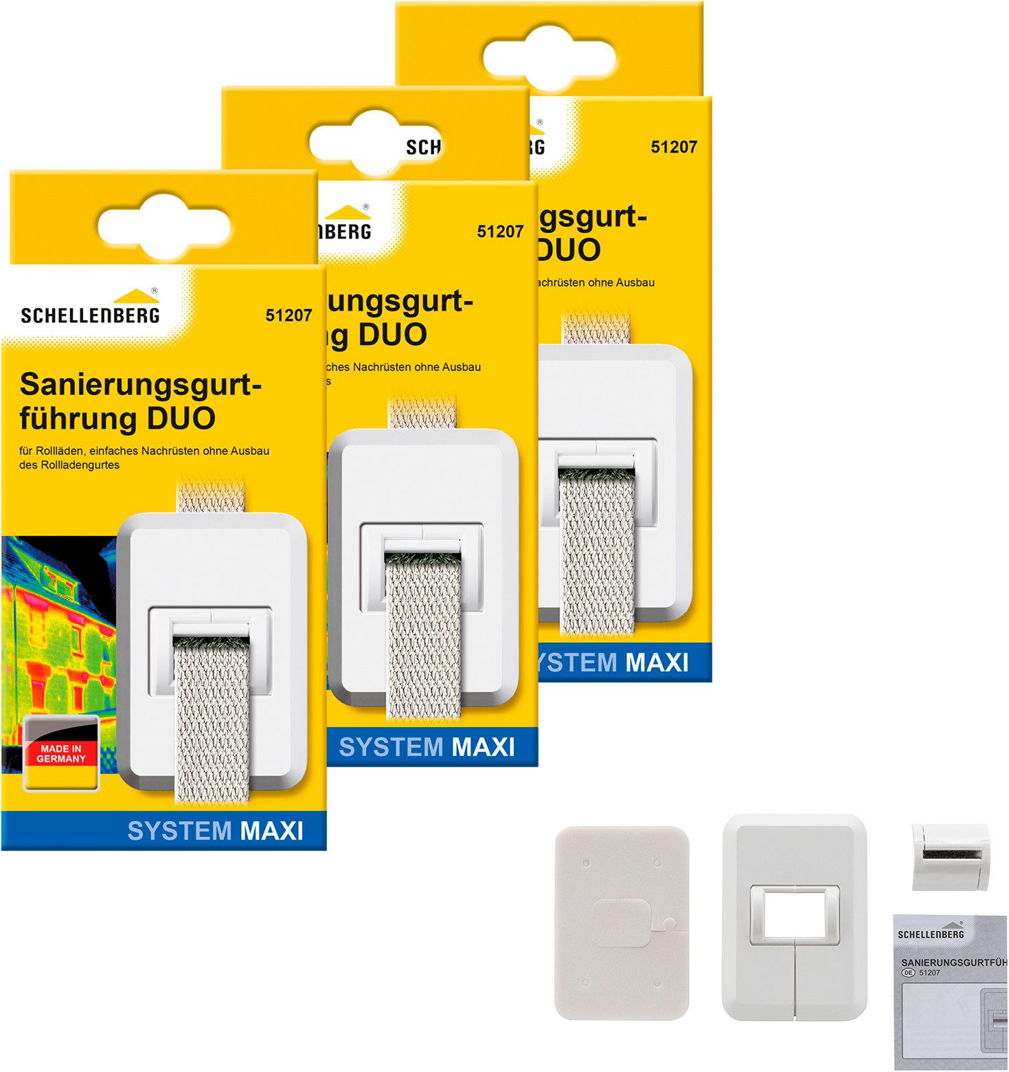 SCHELLENBERG Rollladen-Gurtführung Duo Maxi, Sanierungs-Gurtführung, Aufput günstig online kaufen