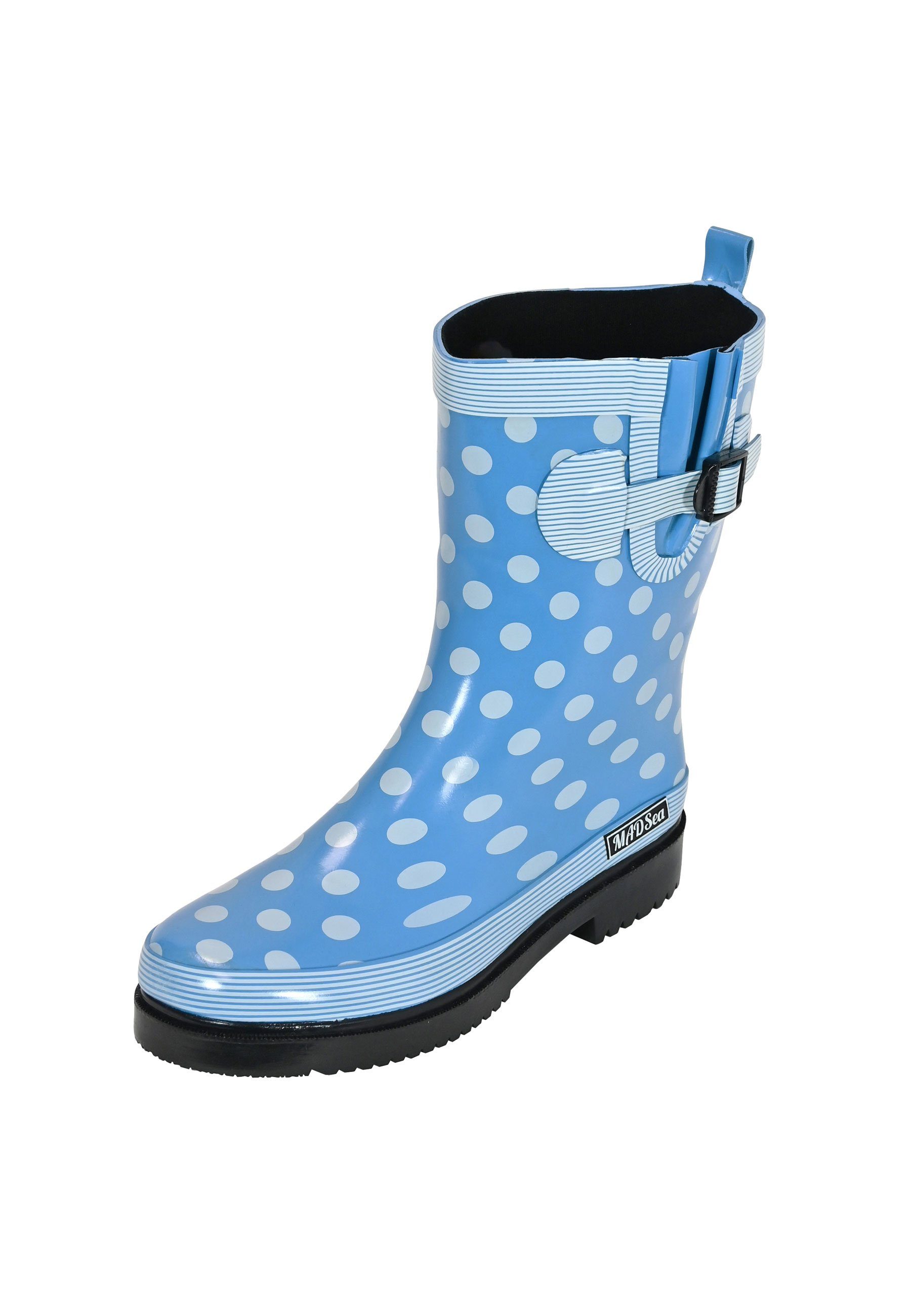 MADSea Ocean Gummistiefel Punkte Halbschaft rutschfest kälteisolierende Einlegesohle