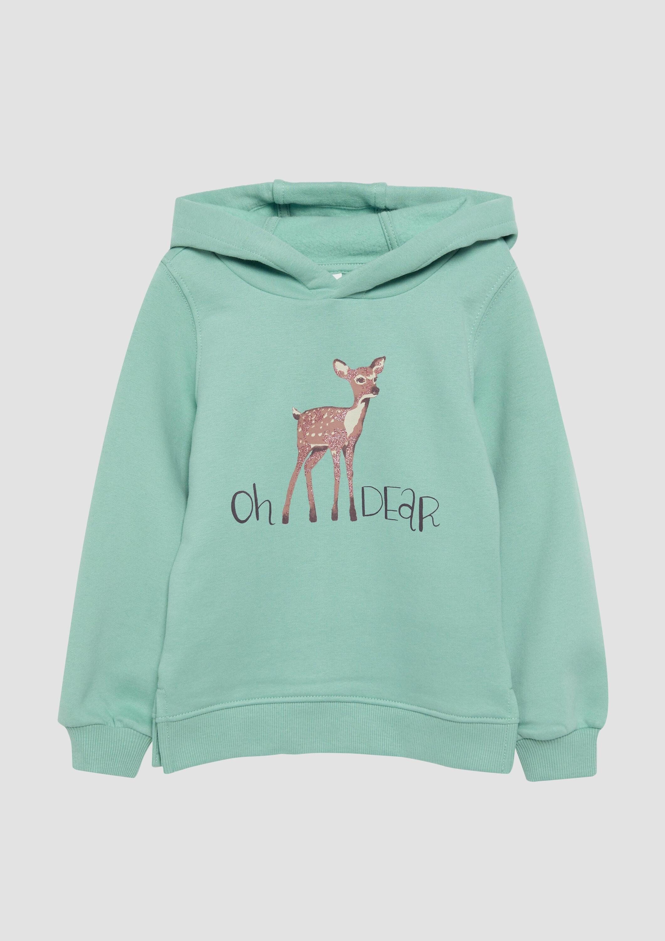 s.Oliver Sweatshirt Sweatshirt Wärmendes Kapuzen-Sweatshirt mit Glitzerprin günstig online kaufen
