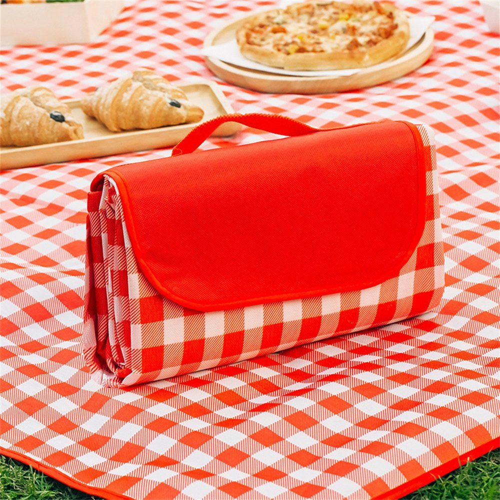 Picknickdecke Picknickmatte draußen 150×200cm, wasserdichte tragbare Zeltbodenmatte, Rouemi Rot