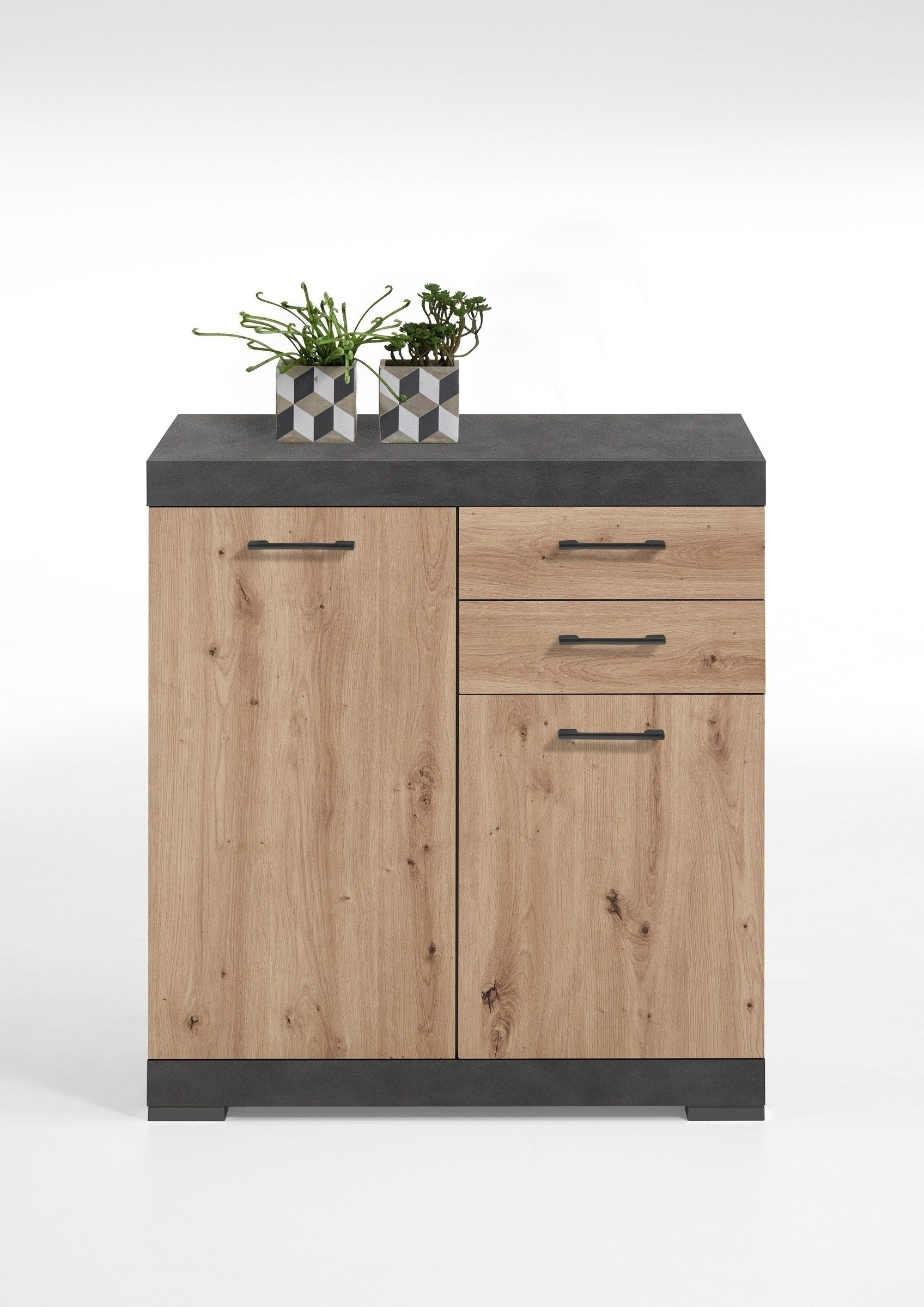 PREISBRECHER Kommode BRISTOL 2 XL, in Matera-Artisan Eiche - 80x89,9x49,9cm (BxHxT)