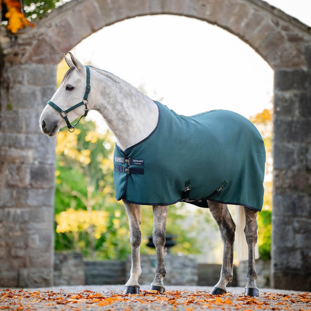 Horseware Pferde-Abschwitzdecke Horseware Rambo Techni Waffle Cooler